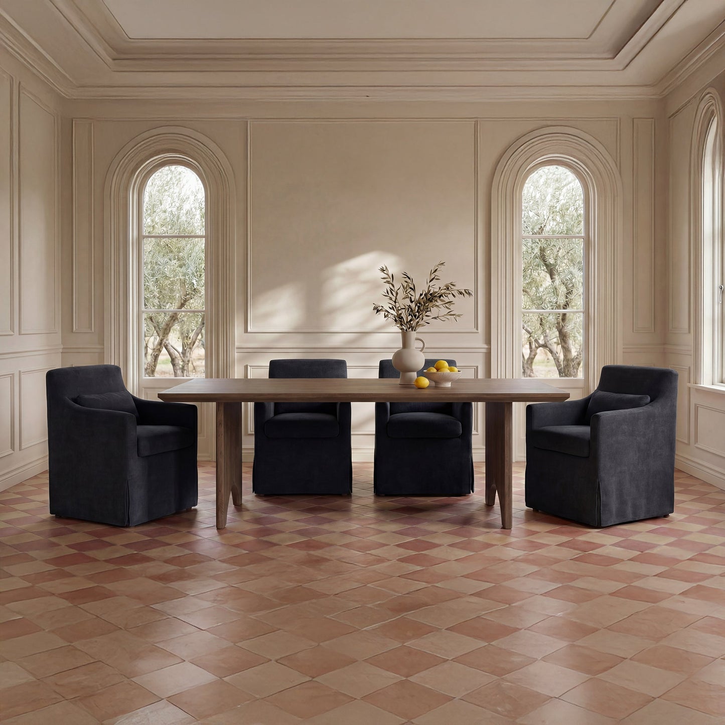 Lydia Black Slipcover Dining Chair - Ornate Home