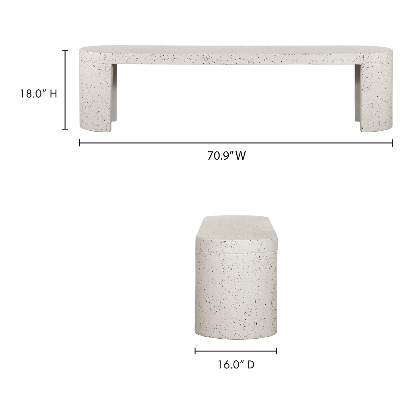 Lyon Light Grey Outdoor Bench - Ornate Home