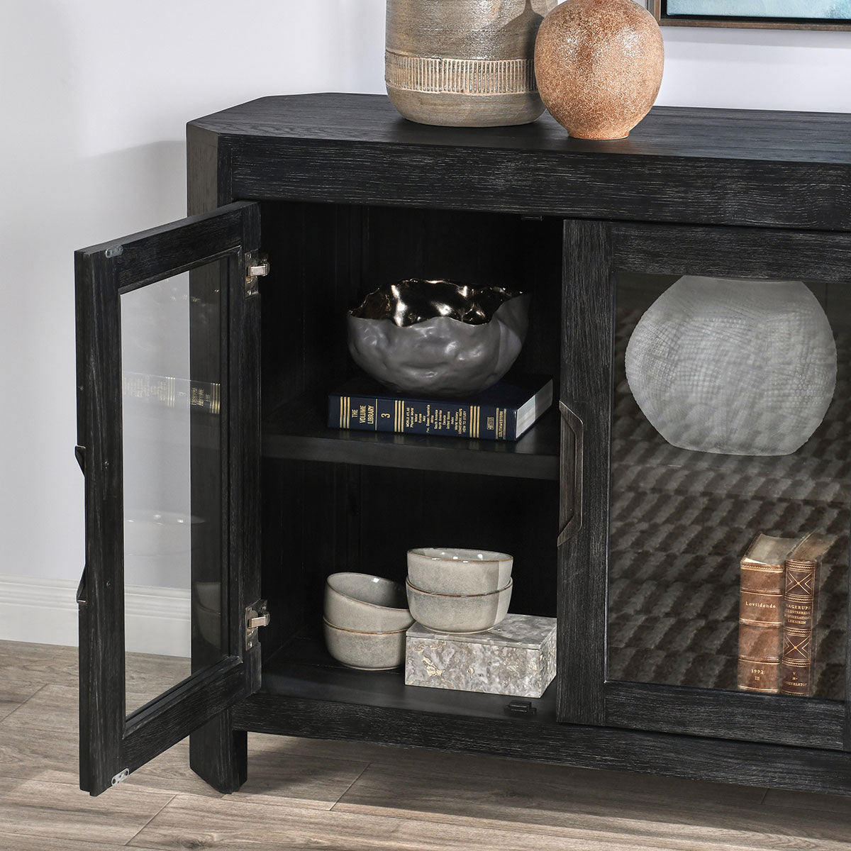 Macarthur Antique Black Cabinet - Ornate Home