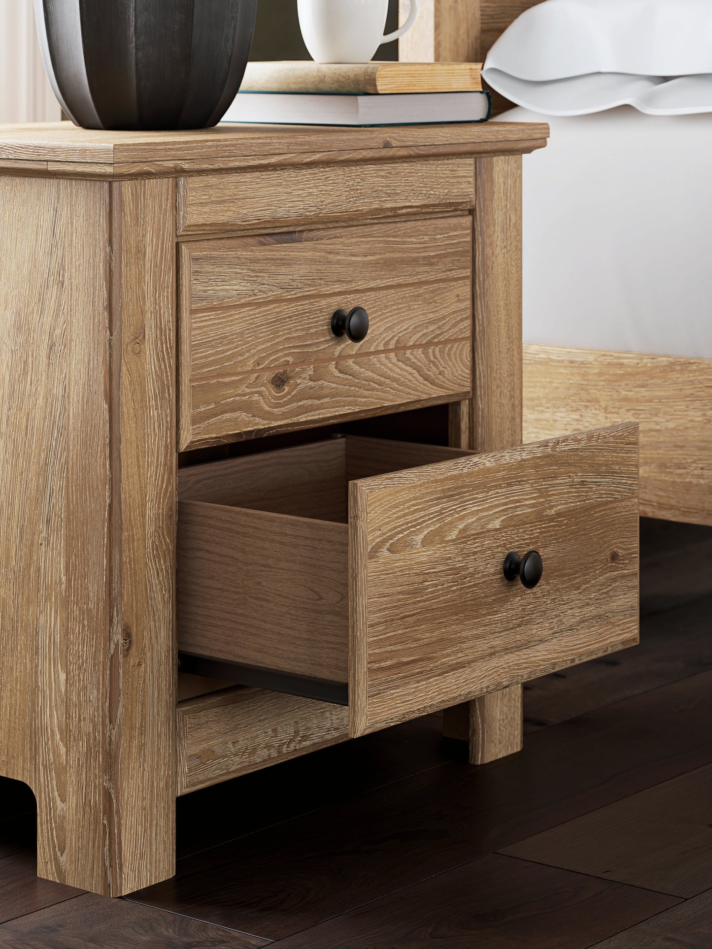 Makidern Tan Two Drawer Night Stand- Viva Furn