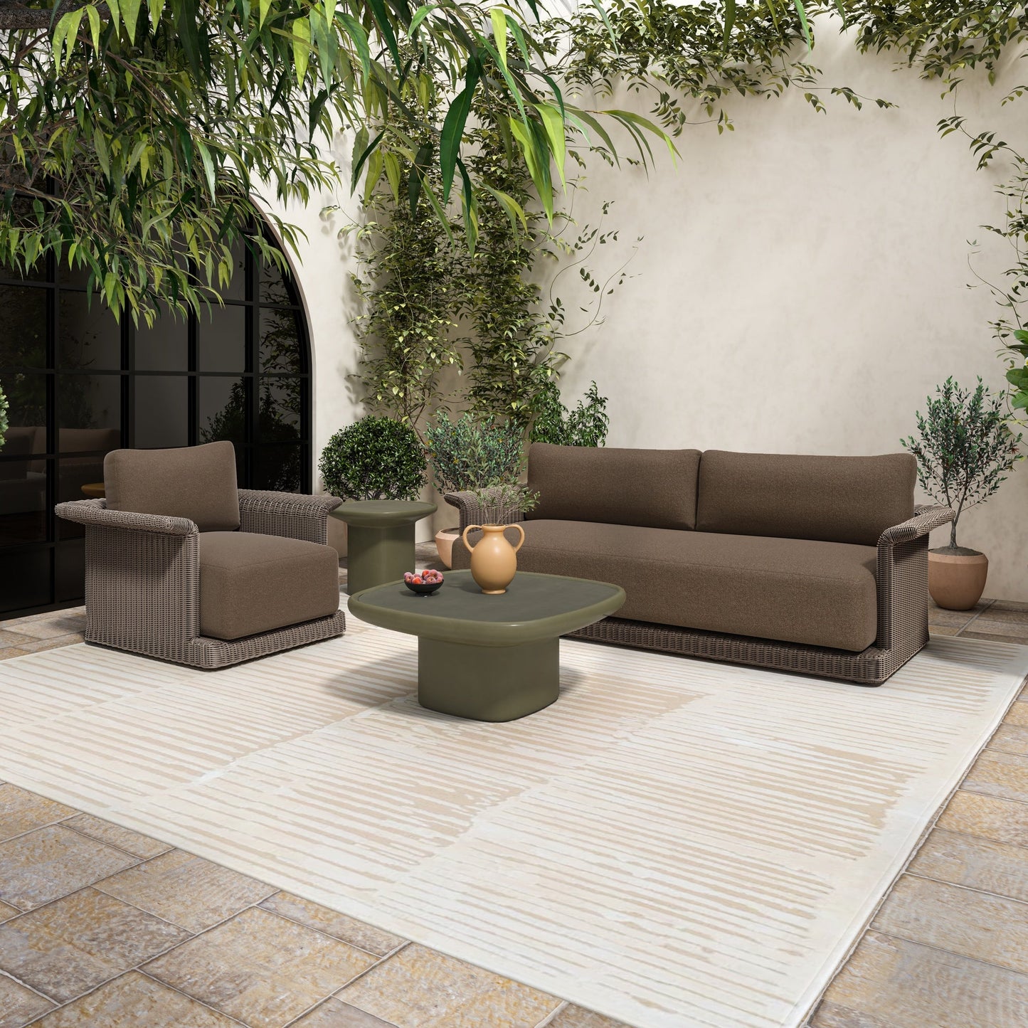 Manon Deep Green Outdoor Coffee Table - Ornate Home