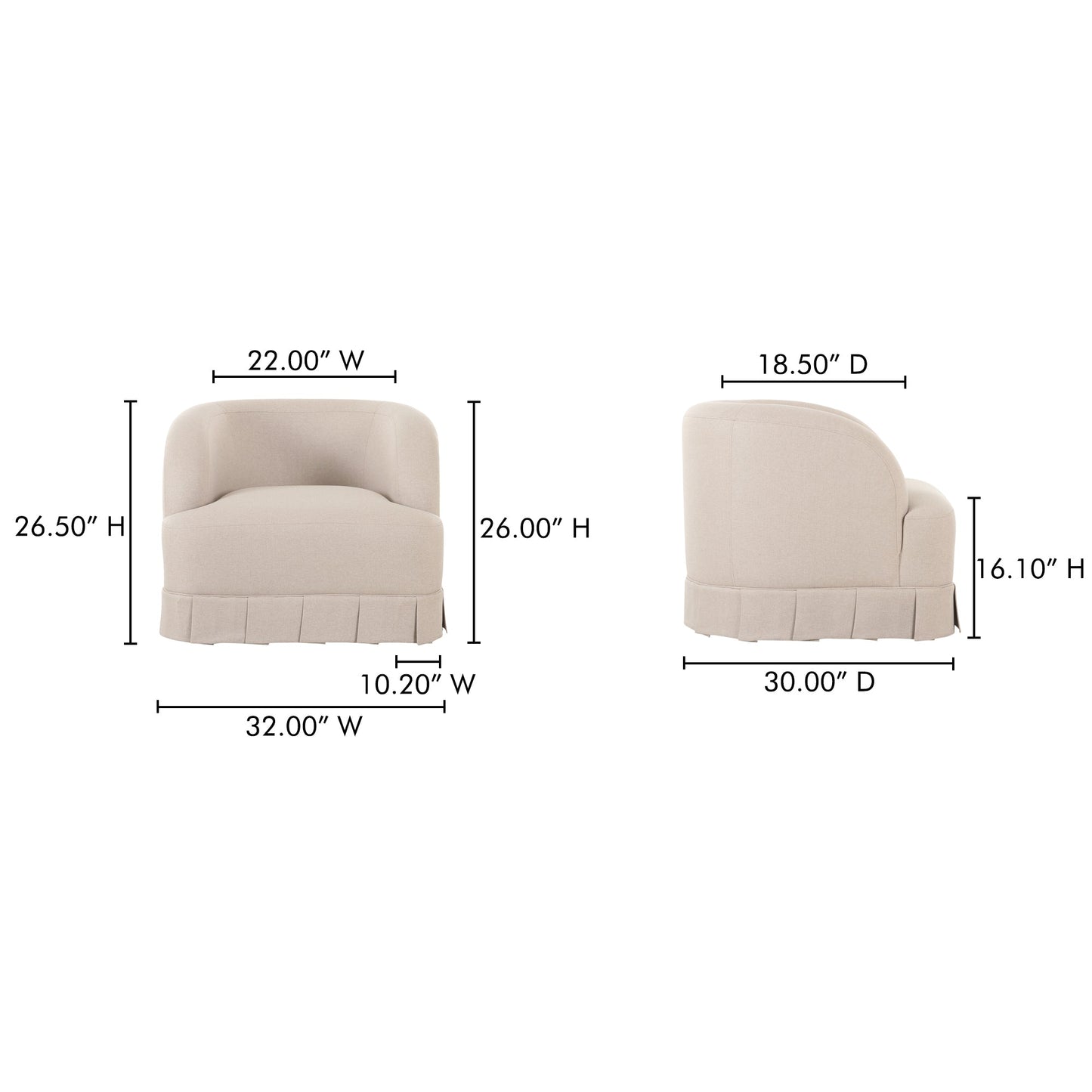 Maren Beige Swivel Chair - Ornate Home