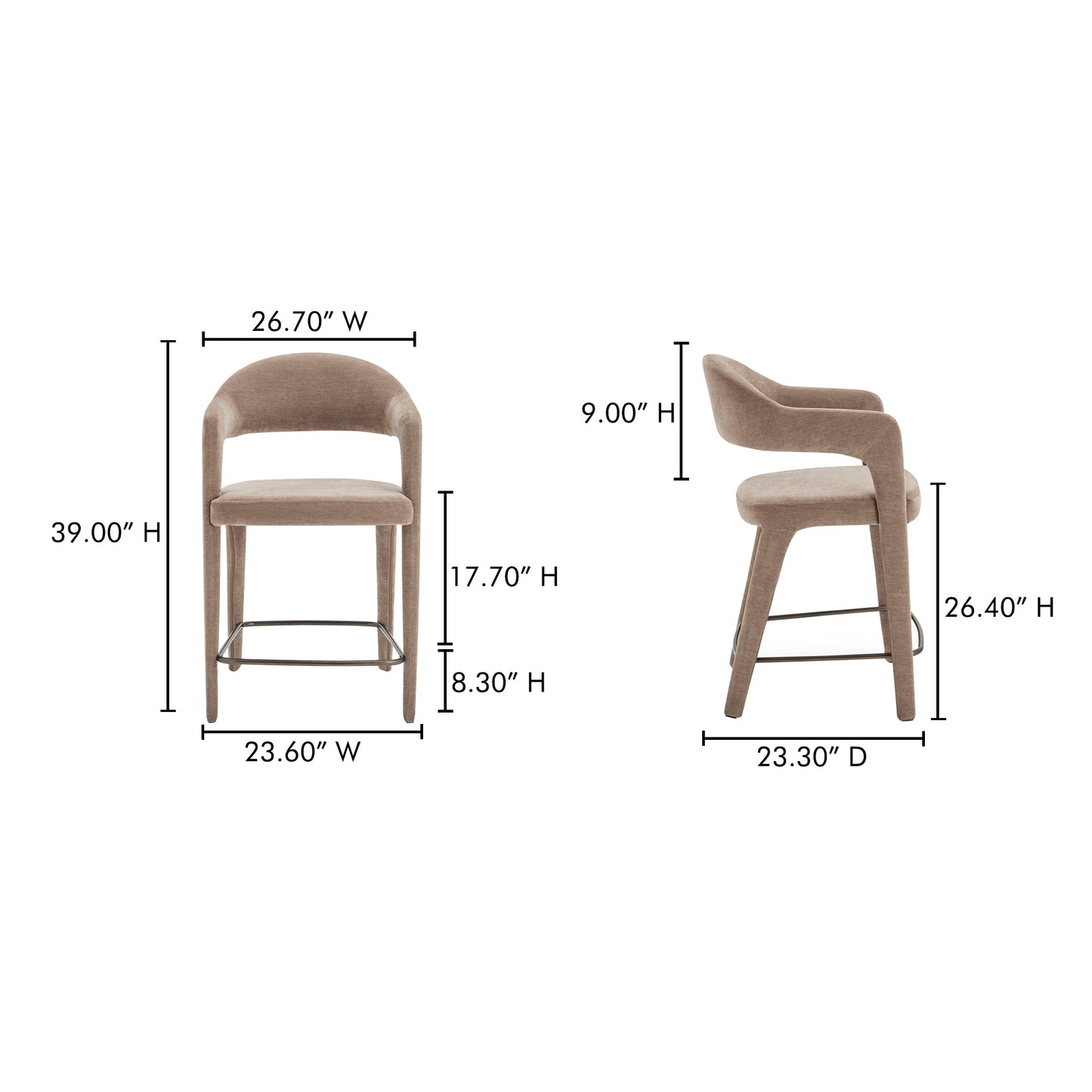 Martens Camel Counter Stool - Ornate Home