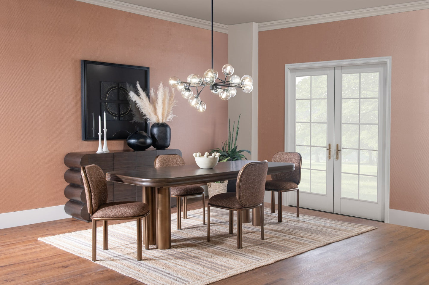 Mataranka Giraffe/Brushed Golden Dining Chair (Set of 2) - Ornate Home