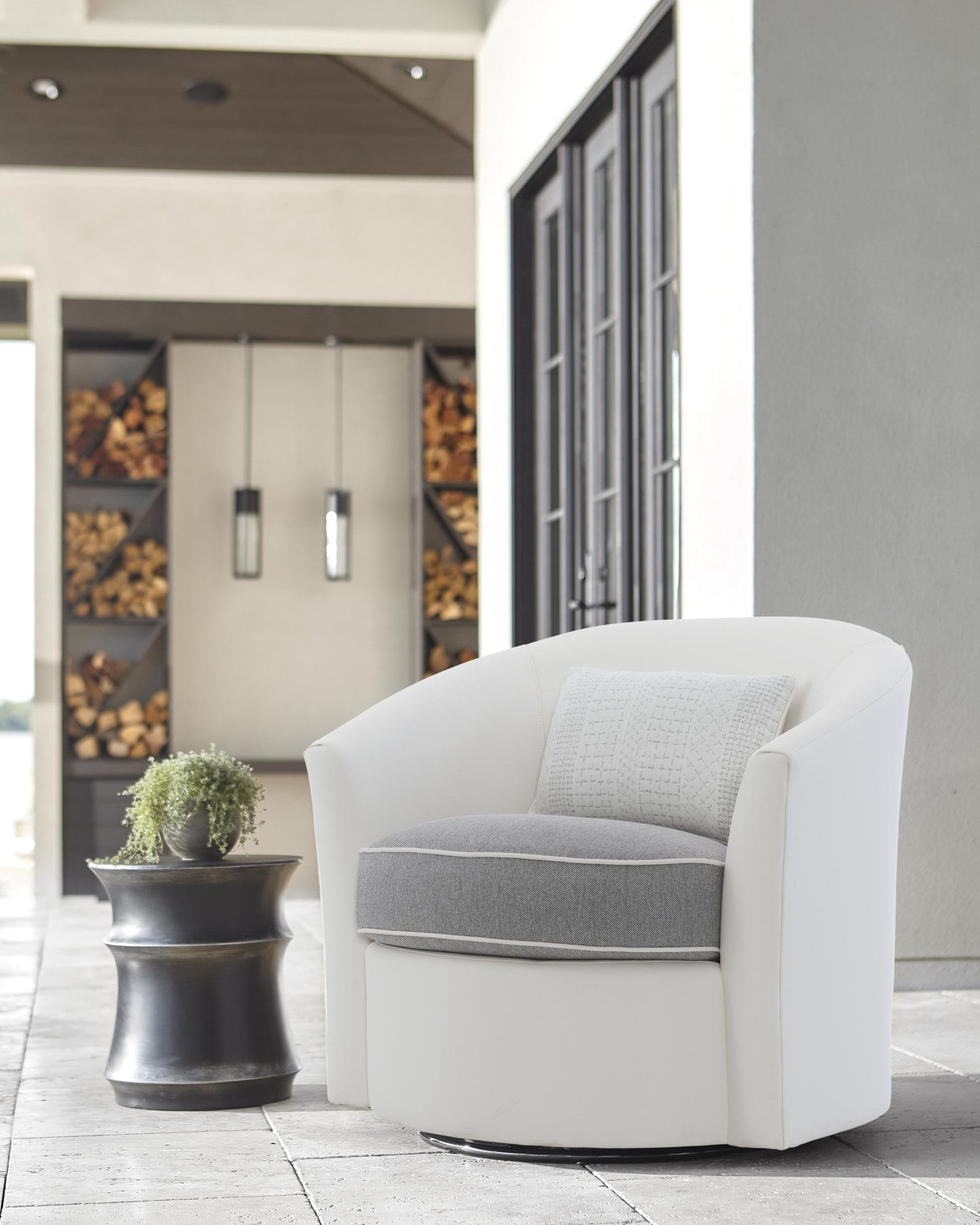 Maya Black Outdoor Accent Table - Ornate Home
