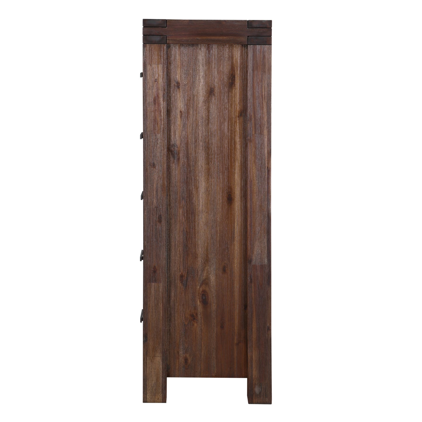 Meadow Five Drawer Solid Wood Chest in Brick Brown - Ornate Home