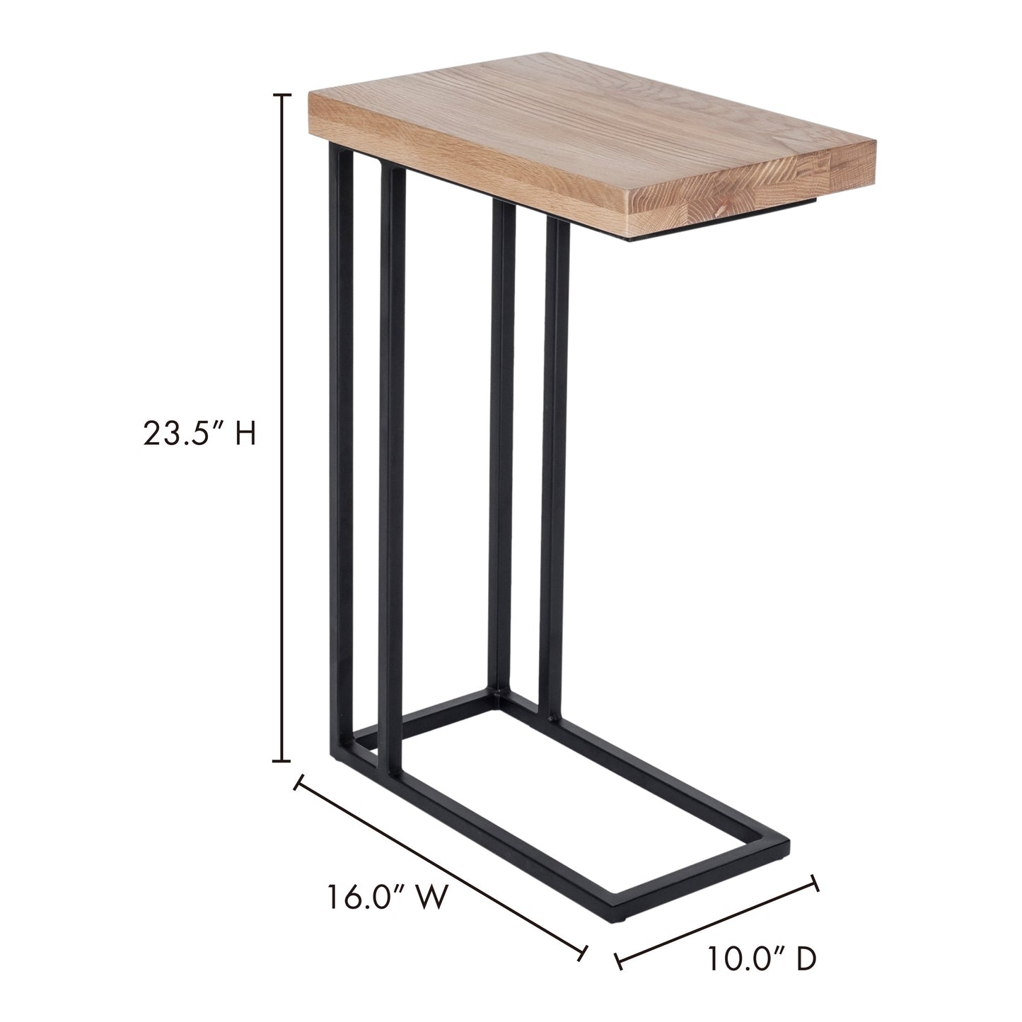 Mila Natural C Shaped Side Table - Ornate Home