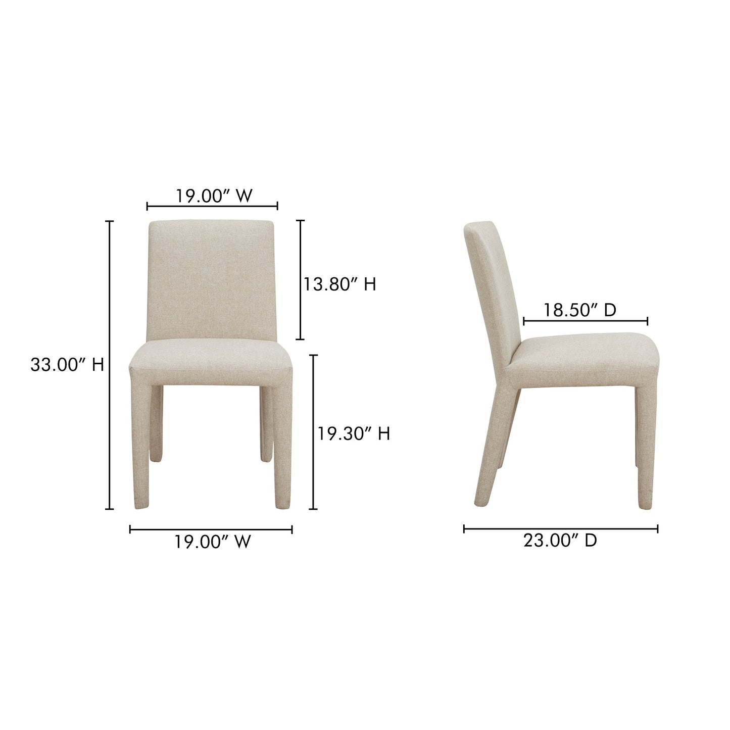 Monte Dining Chair Beige (Set of 2) - Ornate Home