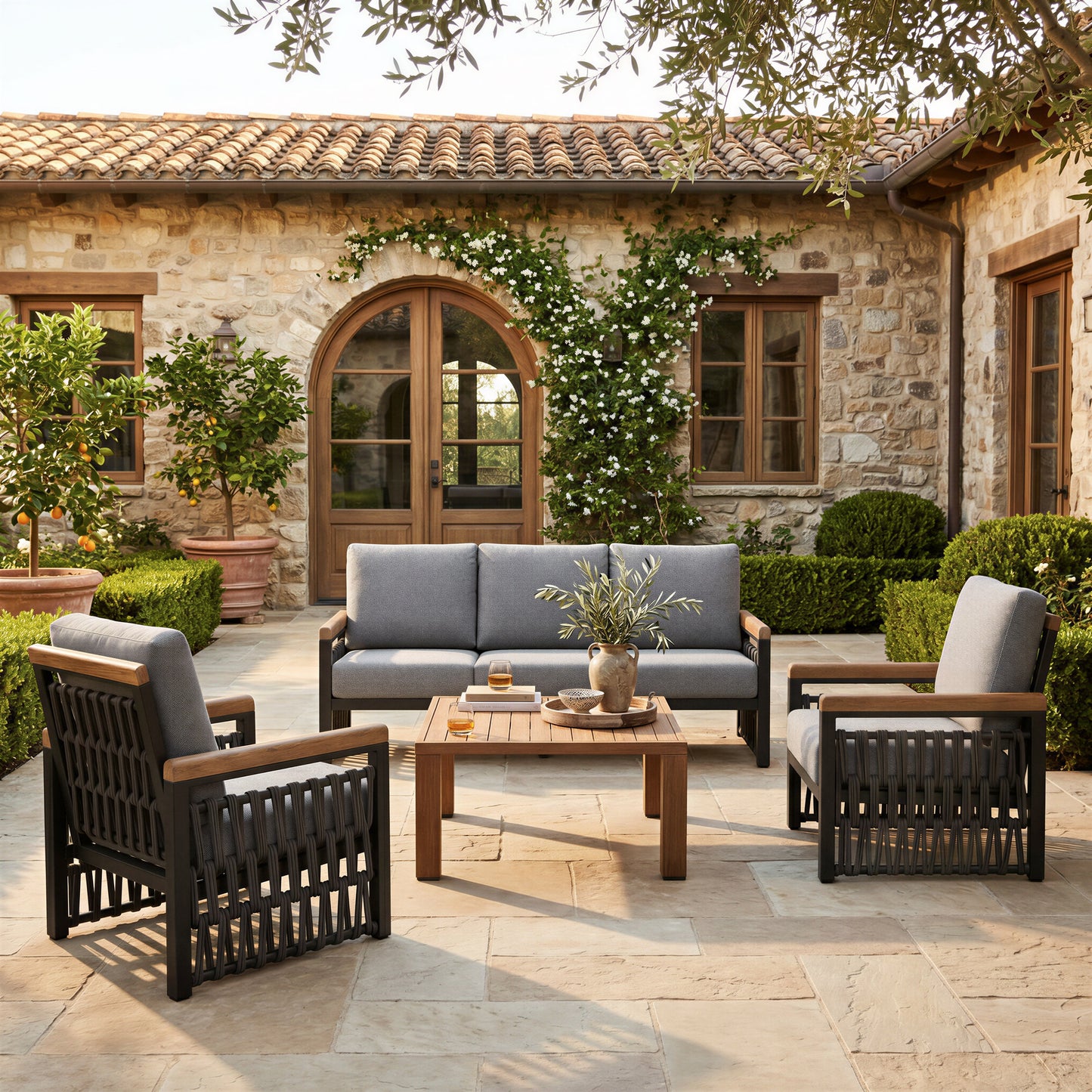 Naru Gray Outdoor Accent Chair - Ornate Home