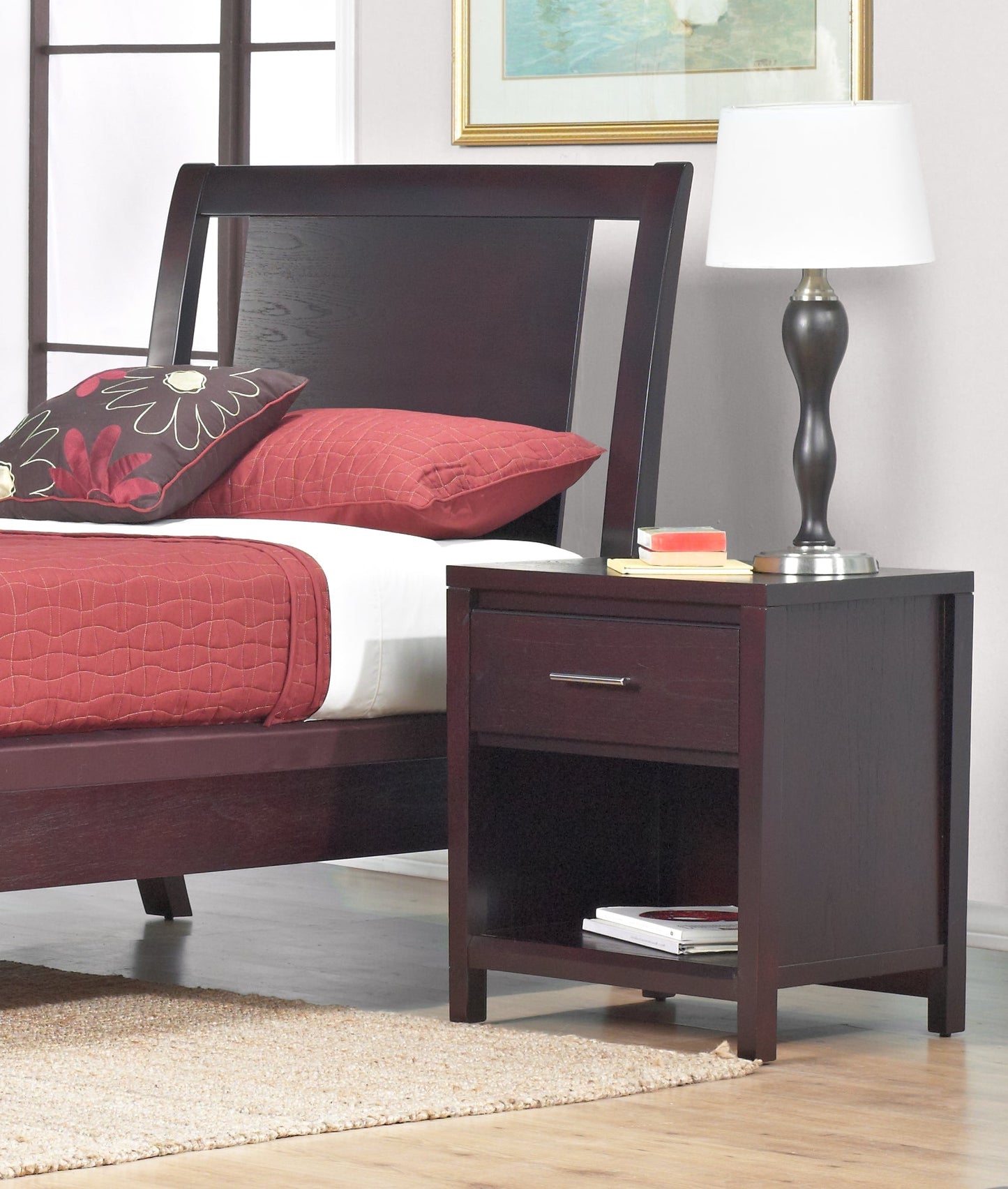 Nevis Charging Station Nightstand in Espresso - Ornate Home