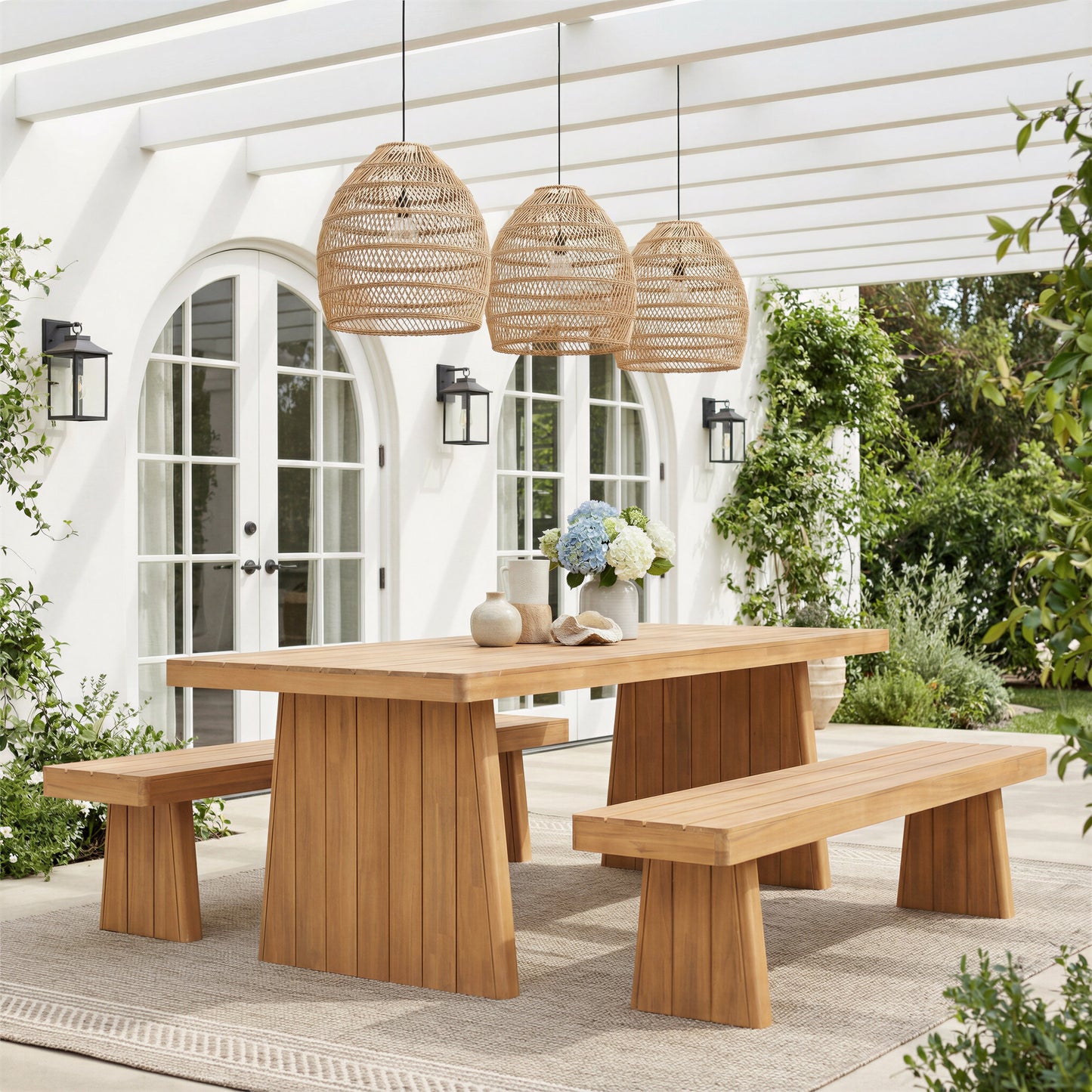 Nimone Natural Outdoor Bench - Ornate Home