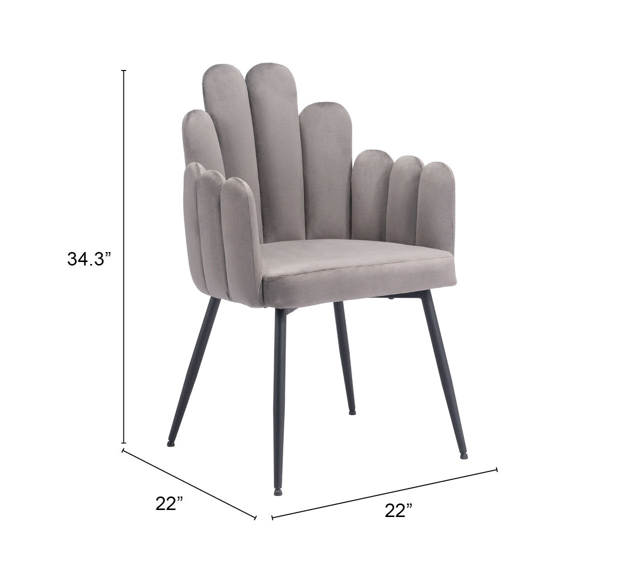Noosa Gray Dining Chair (Set of 2) - Ornate Home