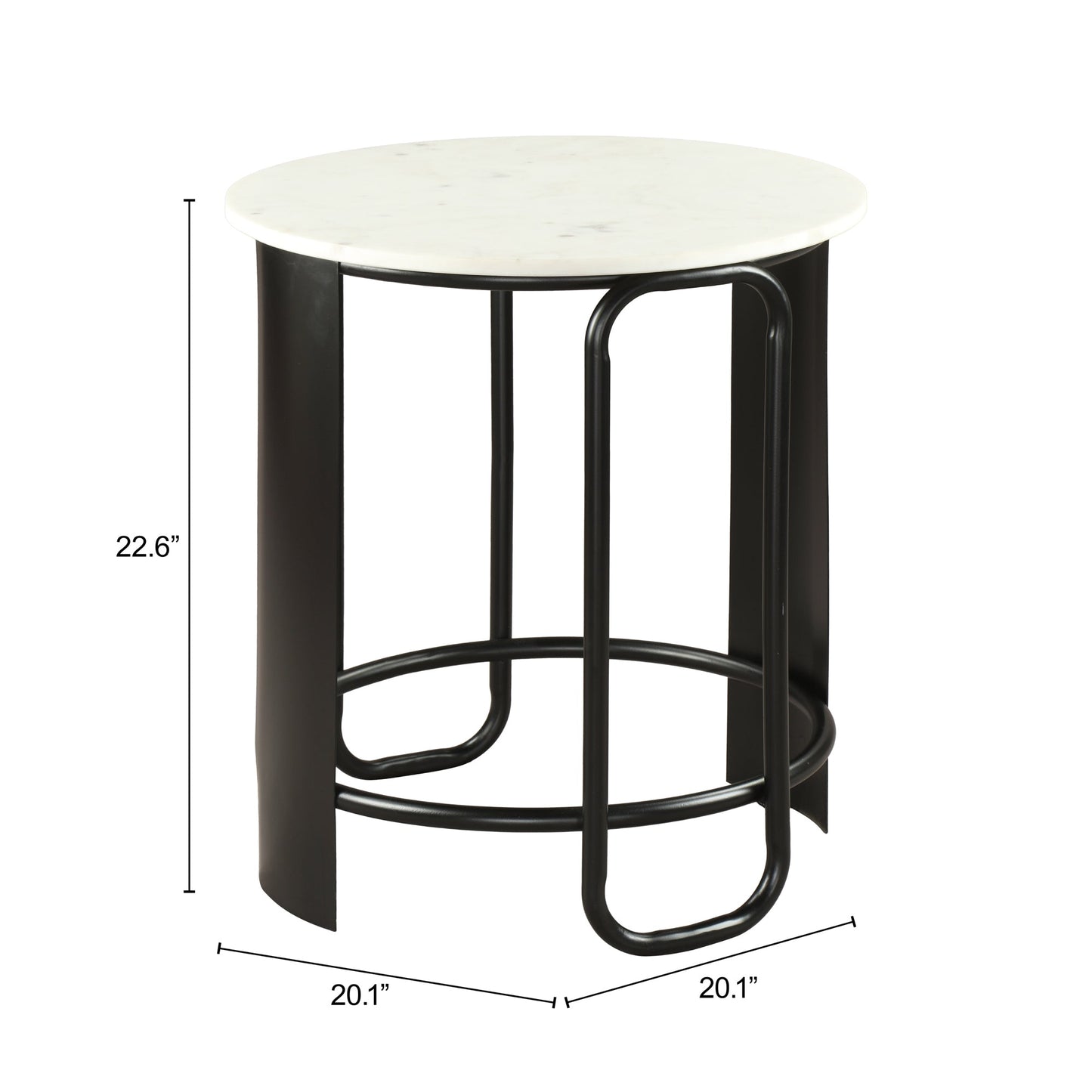 Obel White & Black Side Table - Ornate Home