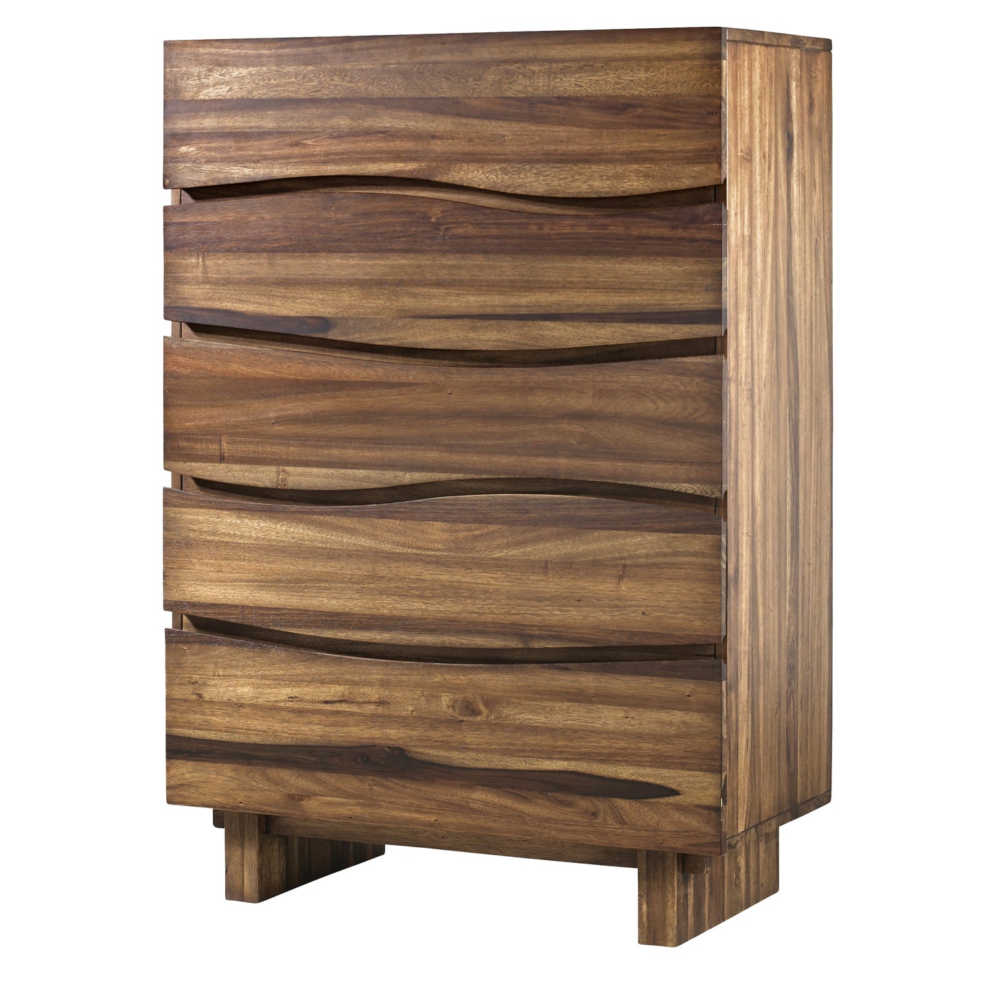 Ocean Five Drawer Solid Wood Chest in Natural Sengon - Ornate Home