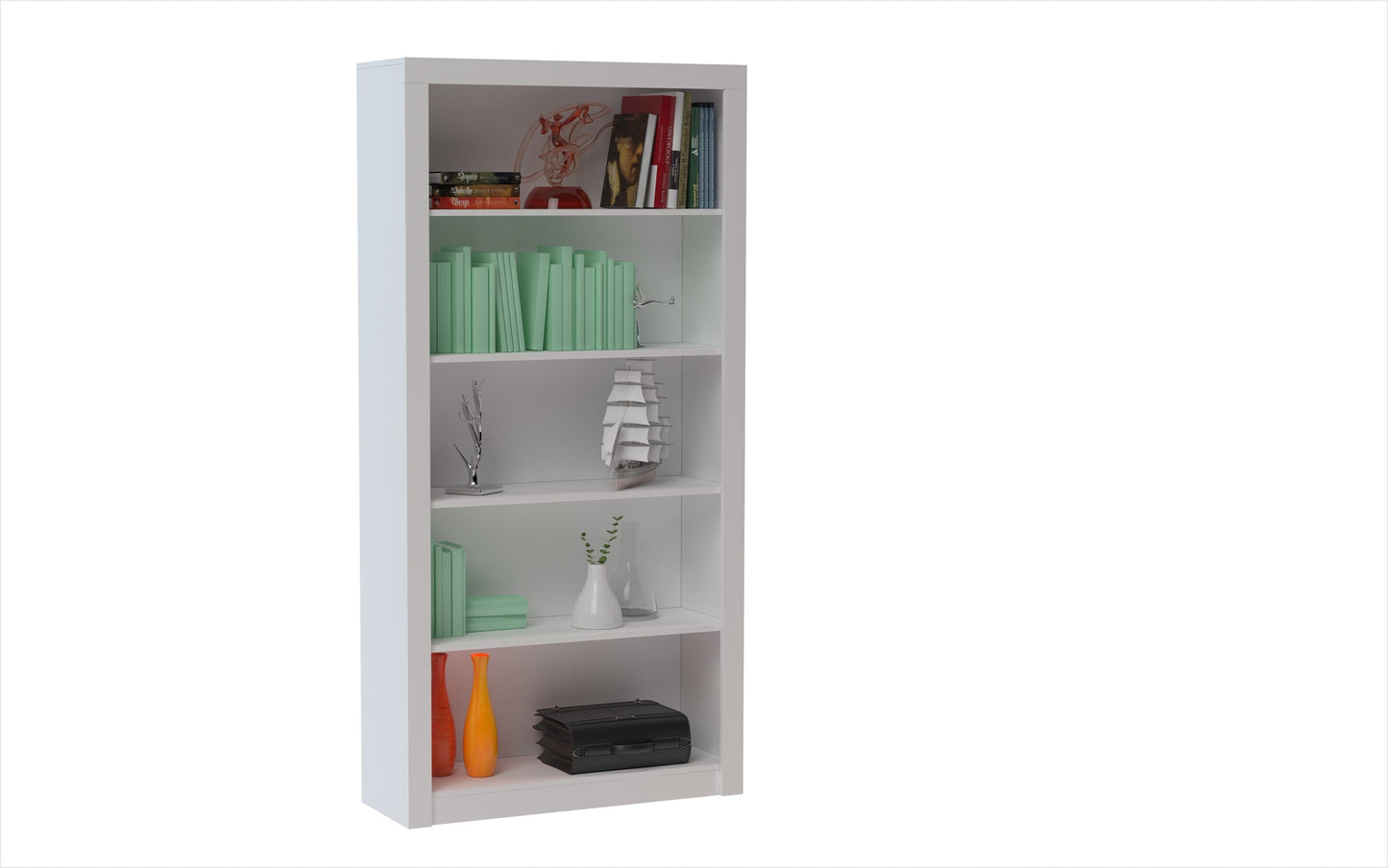 Olinda Bookcase 1.0 in White - Ornate Home