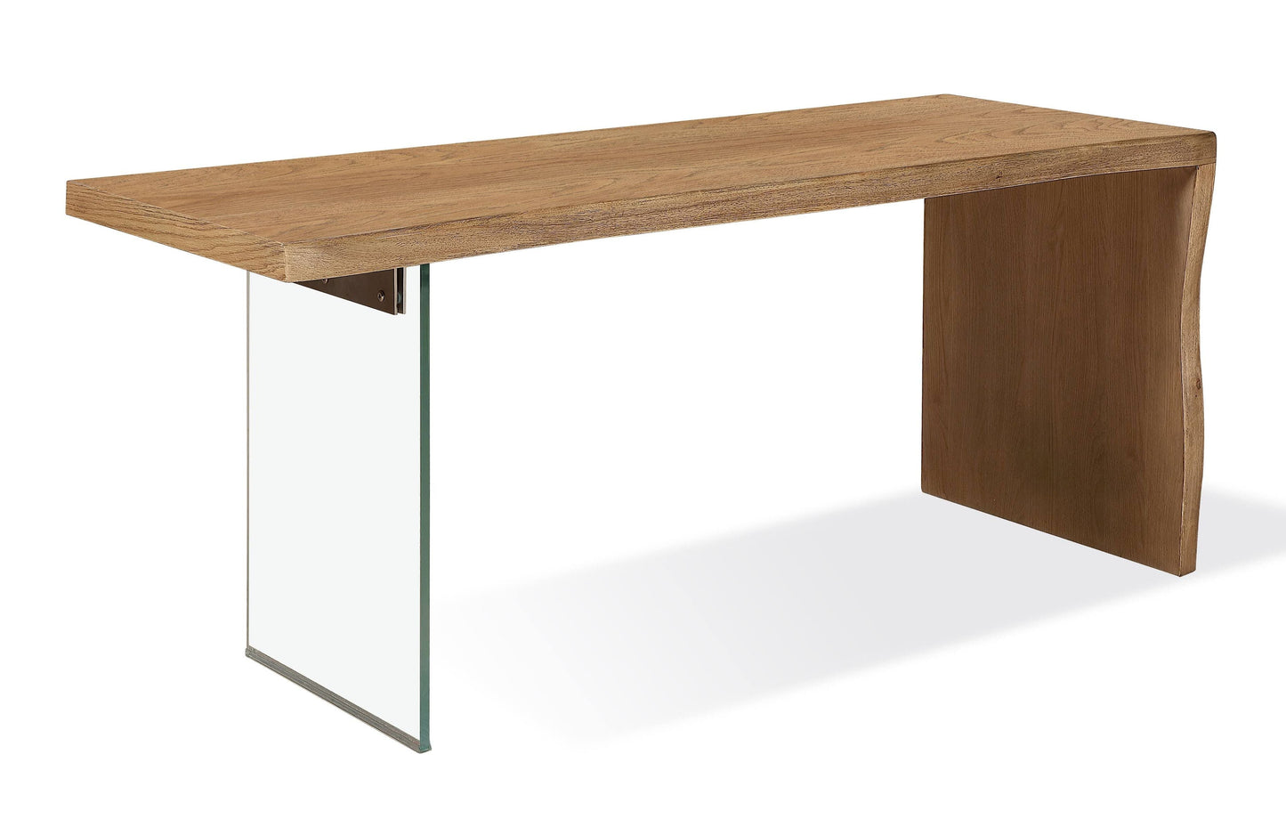 One Modern Coastal Writing Desk in White Oak and Glass - Ornate Home
