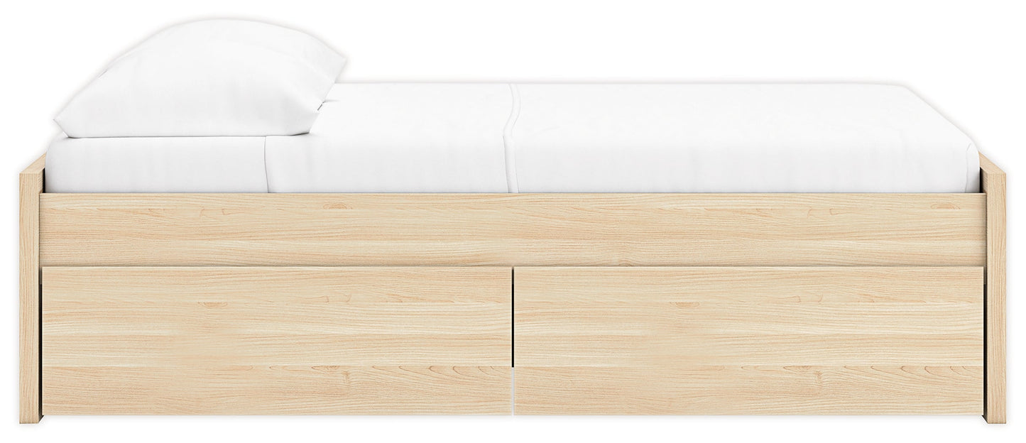 Onita Natural Full Platform Bed with 1 Side Storage- Viva Furn