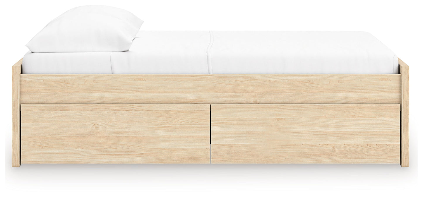 Onita Natural Full Platform Bed with 2 Side Storage- Viva Furn