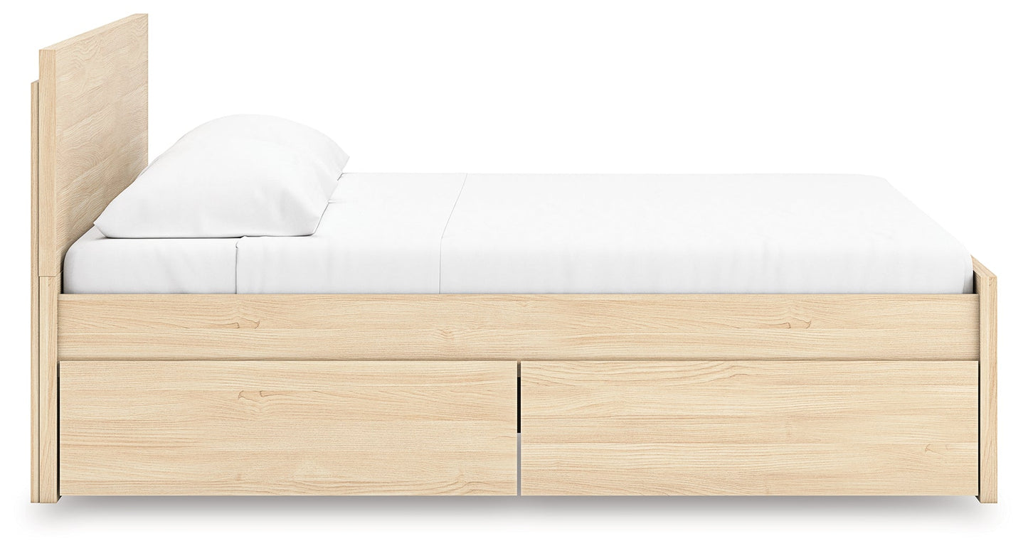 Onita Natural King Panel Platform Bed with Storage- Viva Furn