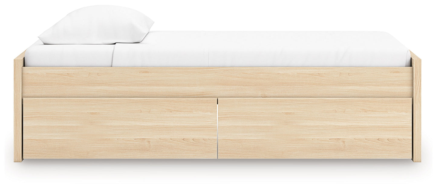 Onita Natural Twin Platform Bed with 1 Side Storage- Viva Furn