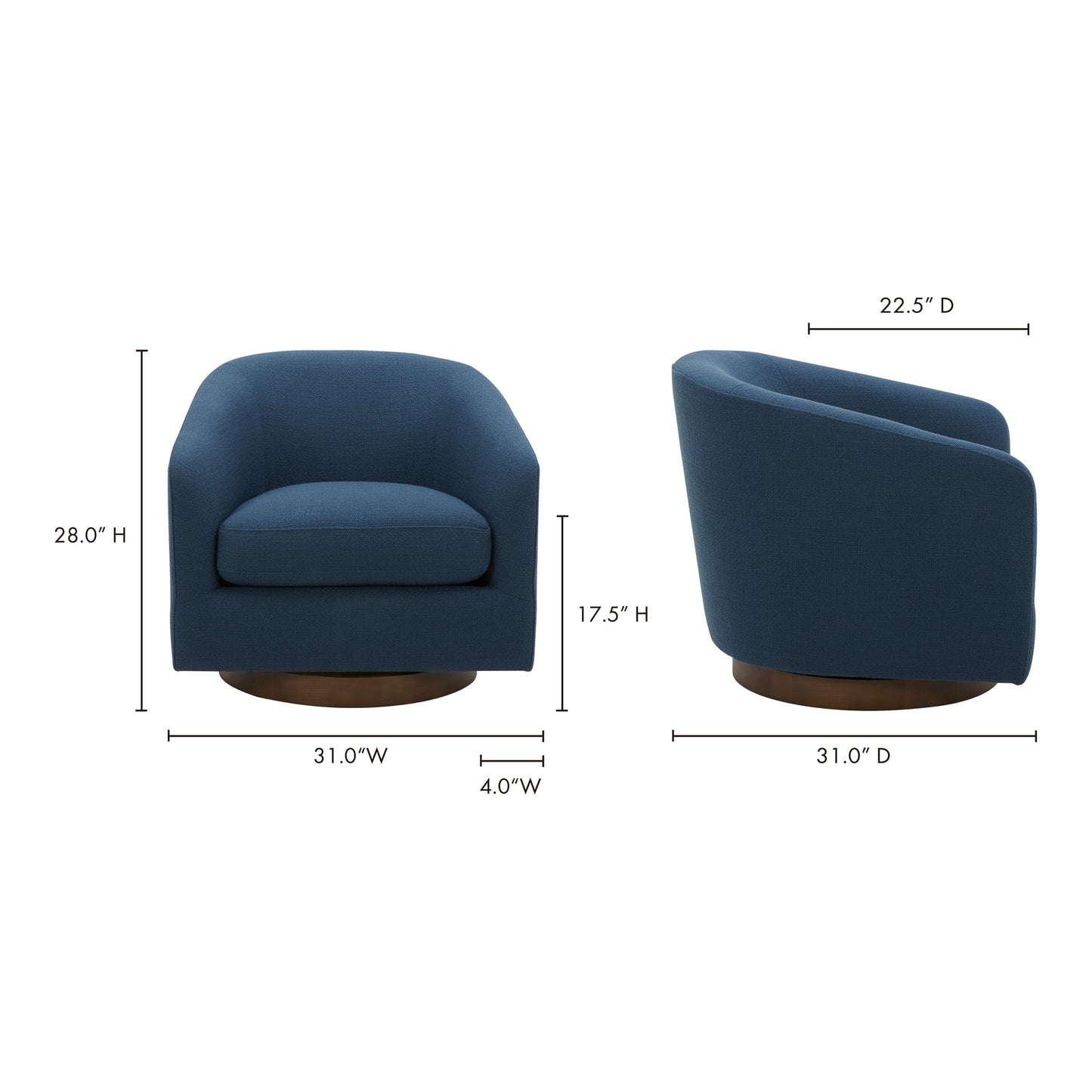Oscy Dark Atlantic Swivel Chair - Ornate Home