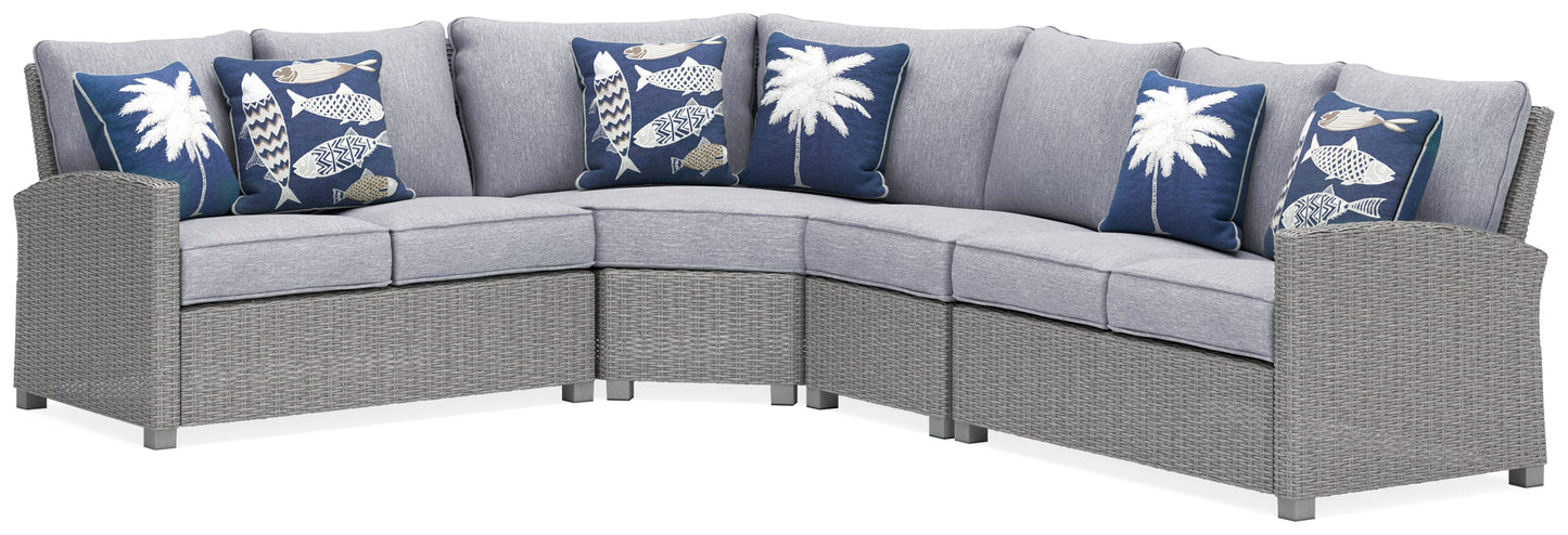Naples Beach Light Gray 4-Piece Outdoor Sectional