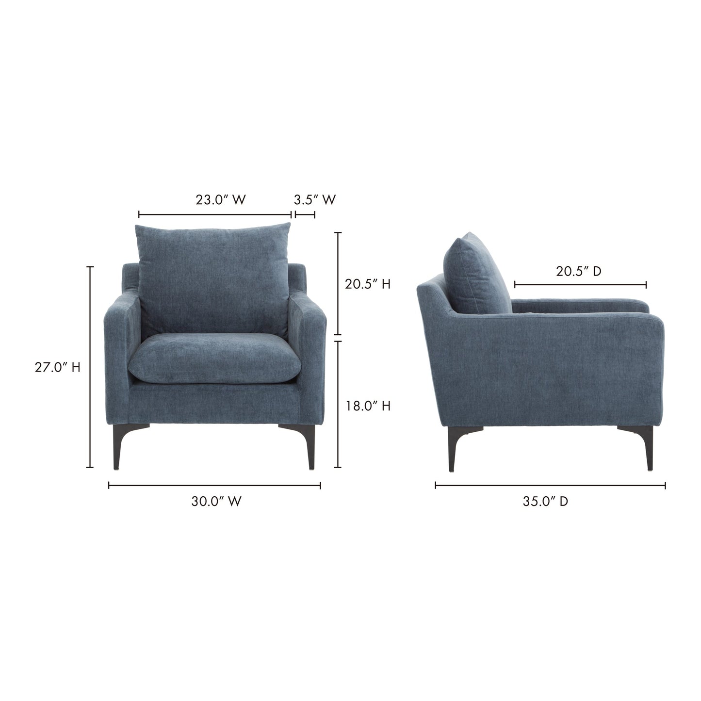 Paris Blue Armchair - Ornate Home