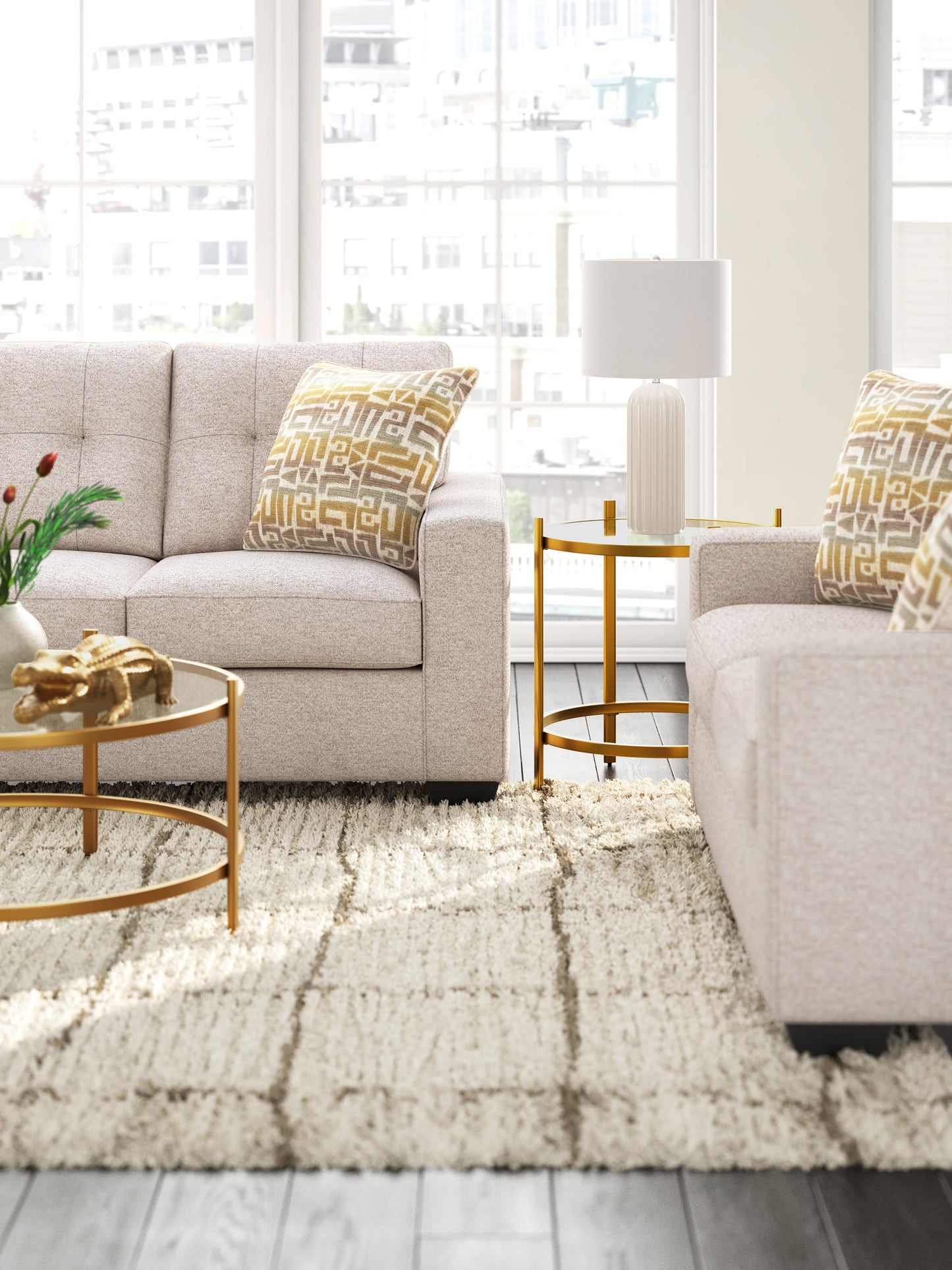 Pearlox Gold Occasional Table Set (Set of 3)- Viva Furn