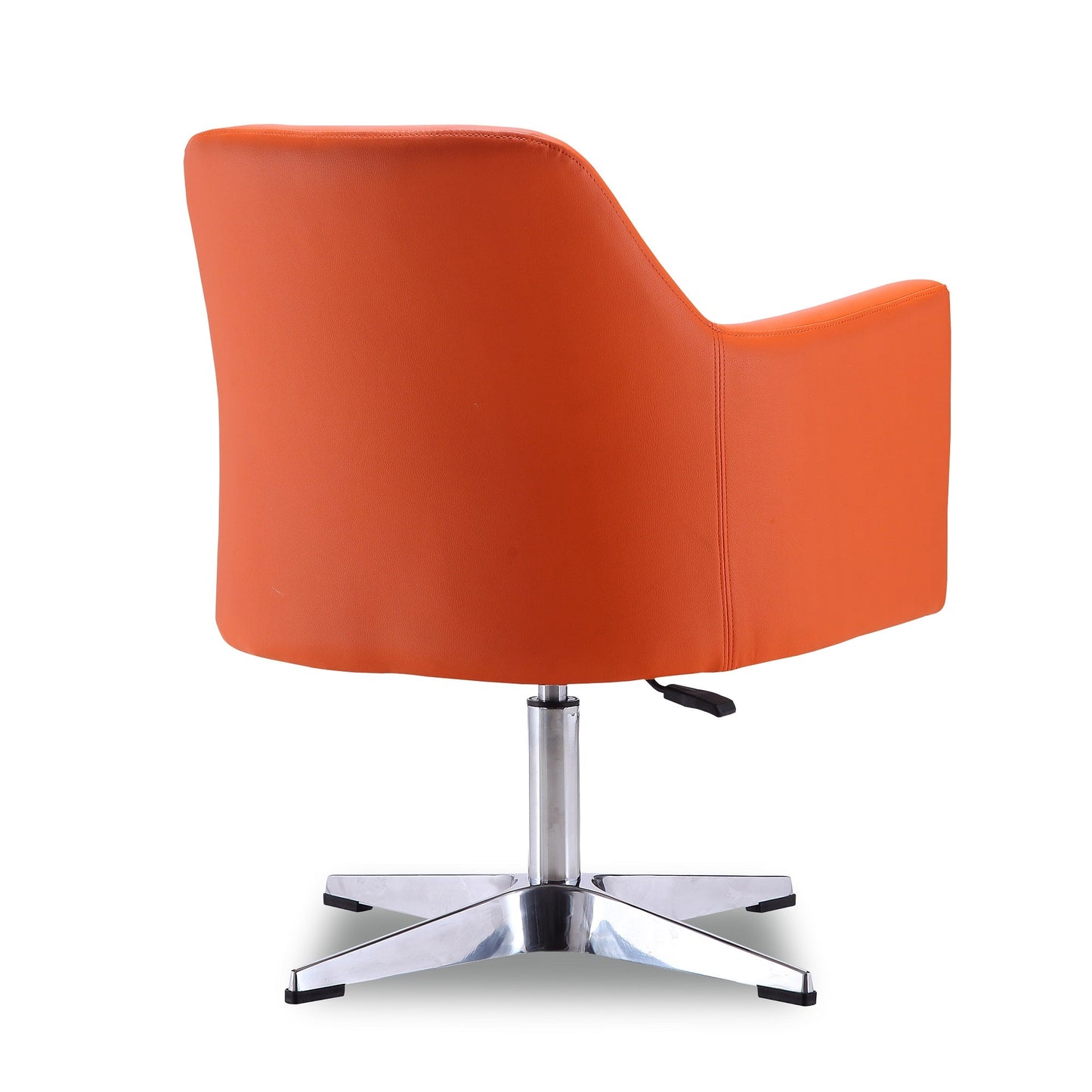 Pelo Adjustable Height Swivel Accent Chair in Orange and Polished Chrome (set of 2) - Ornate Home