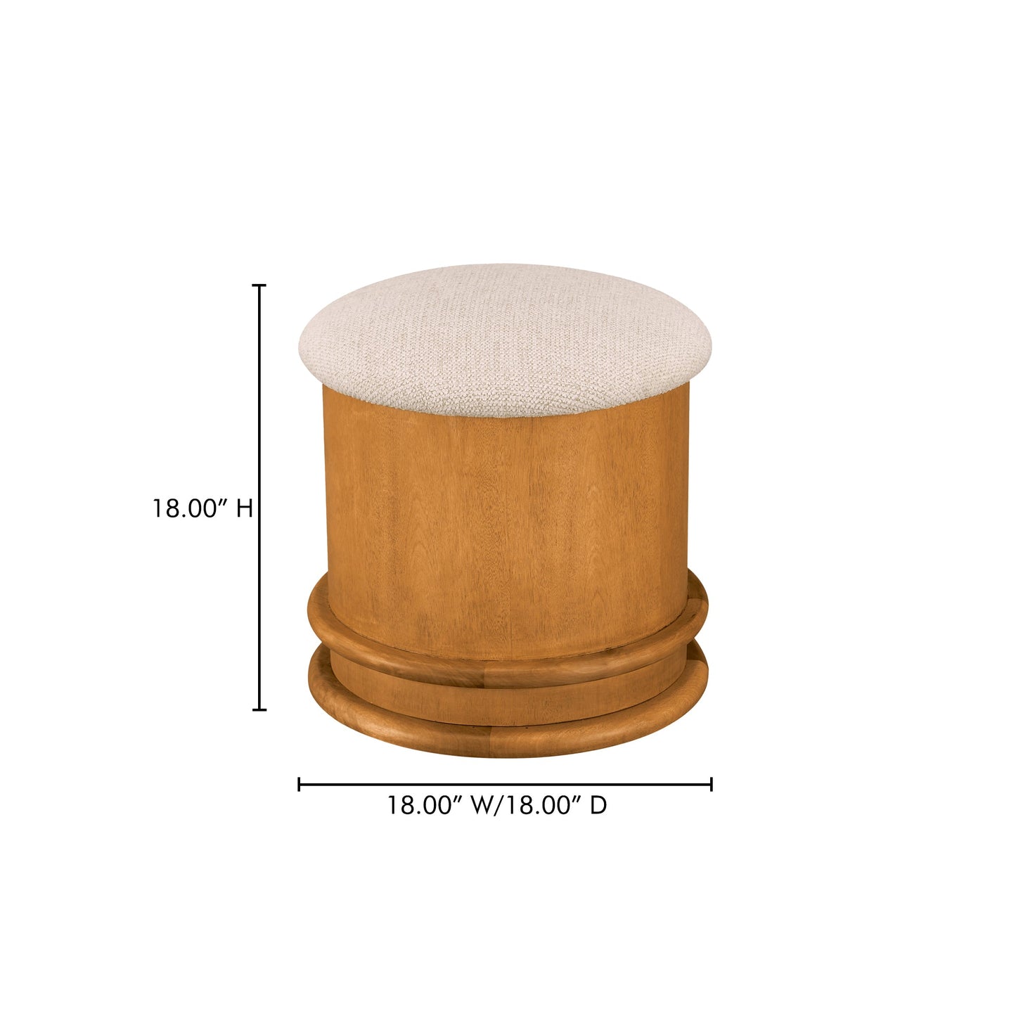 Piccolo Flecked Oatmeal/Brown Storage Stool - Ornate Home