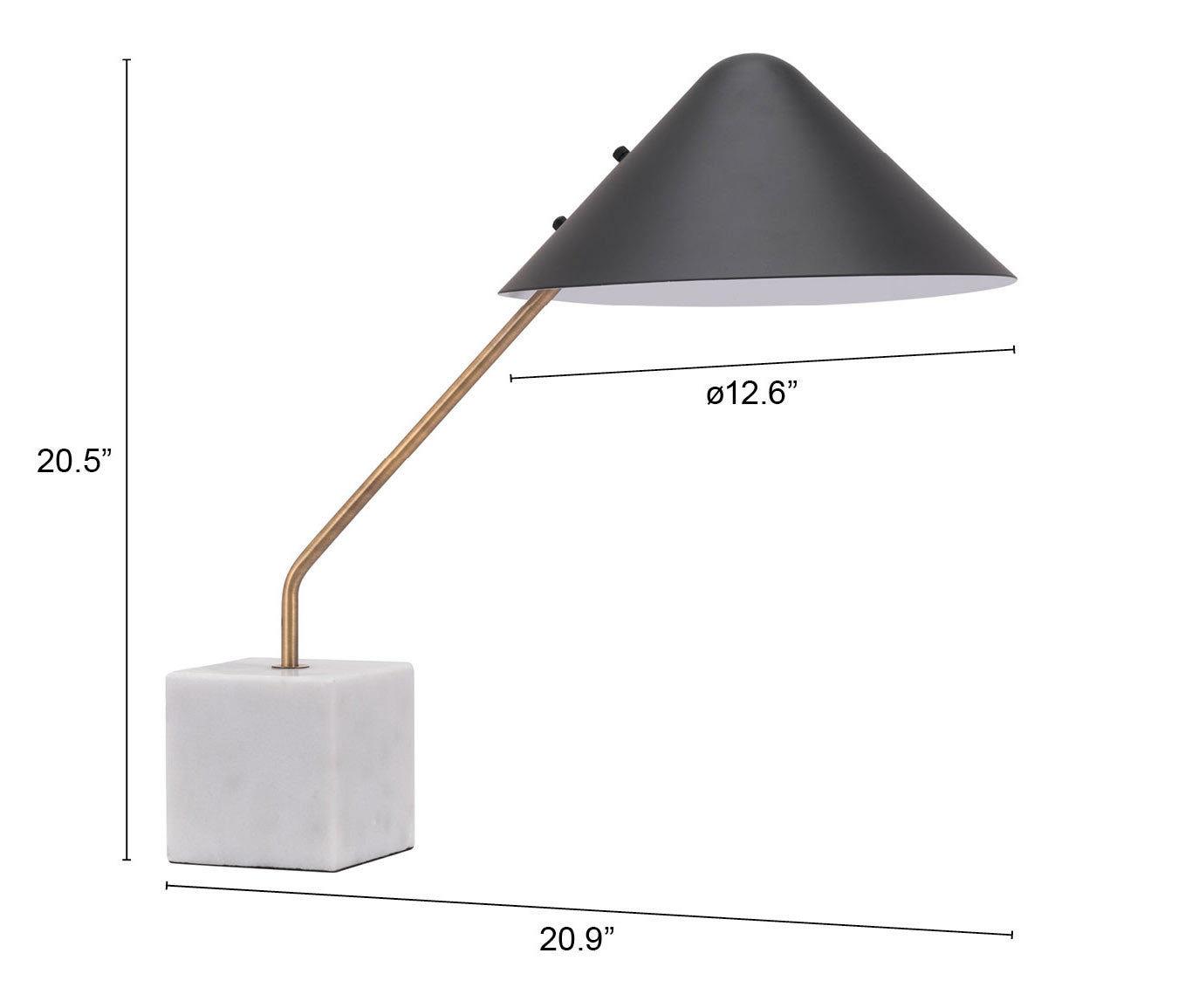 Pike Black & White Table Lamp - Ornate Home