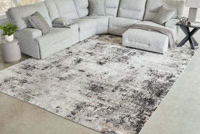 Langwell Black/Gray/White Extra Large Rug - Ornate Home