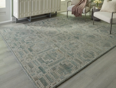 Jossland Green/Ivory Large Rug - Ornate Home