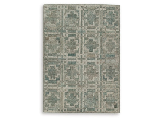 Jossland Green/Ivory Medium Rug - Ornate Home
