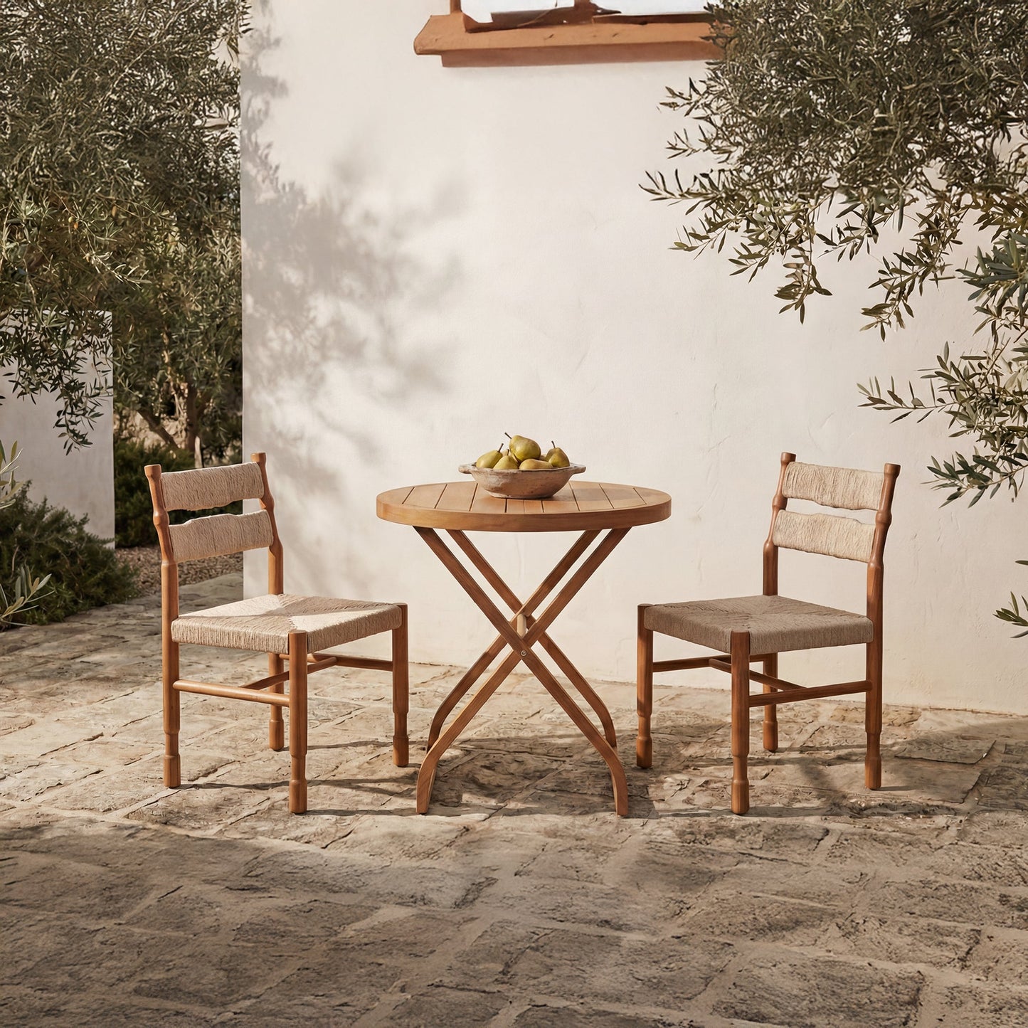 Raf Natural Outdoor Dining Chair (Set of 2) - Ornate Home
