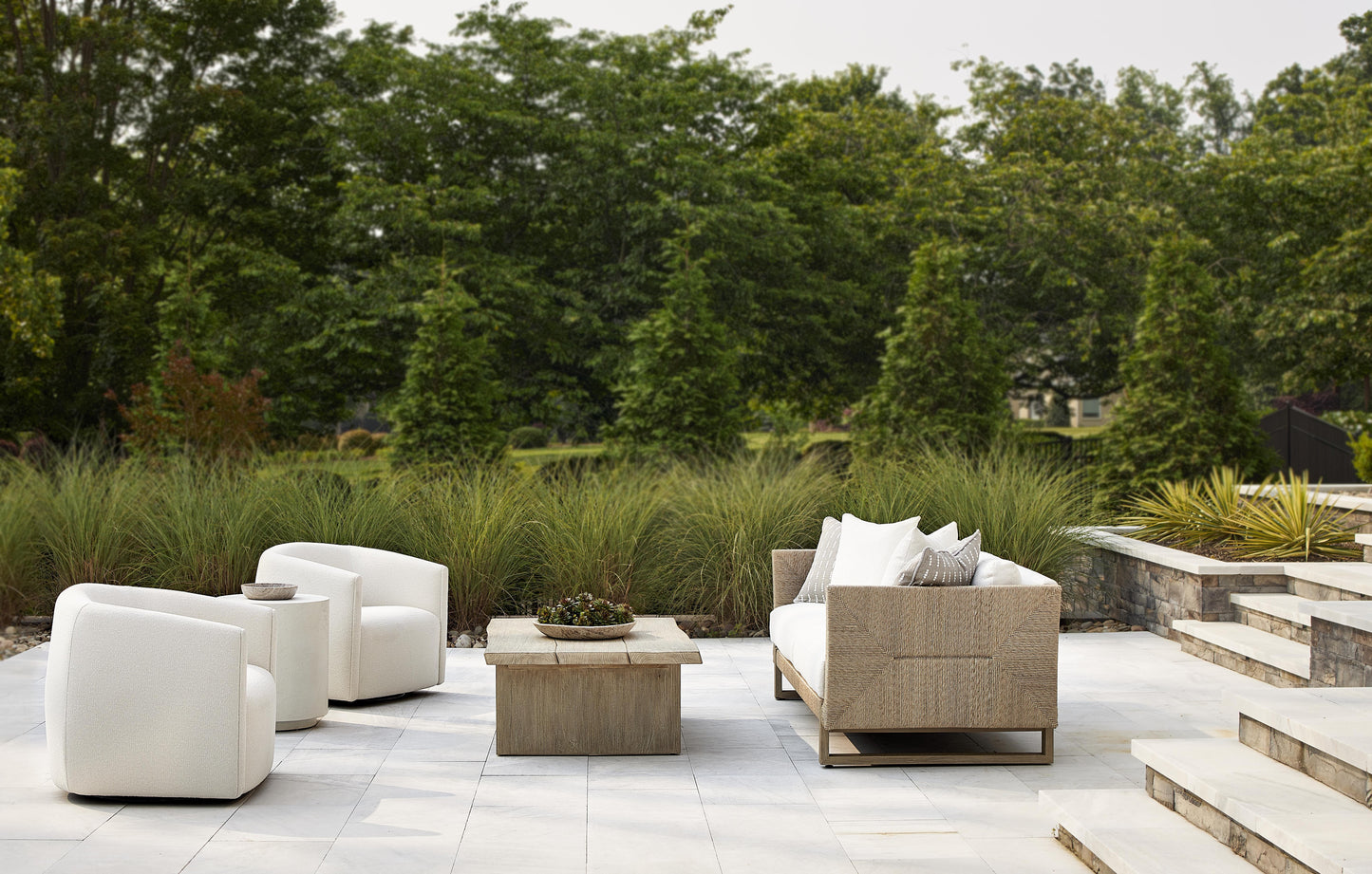 Ravello Beige/Tan Outdoor Swivel Chair - Ornate Home