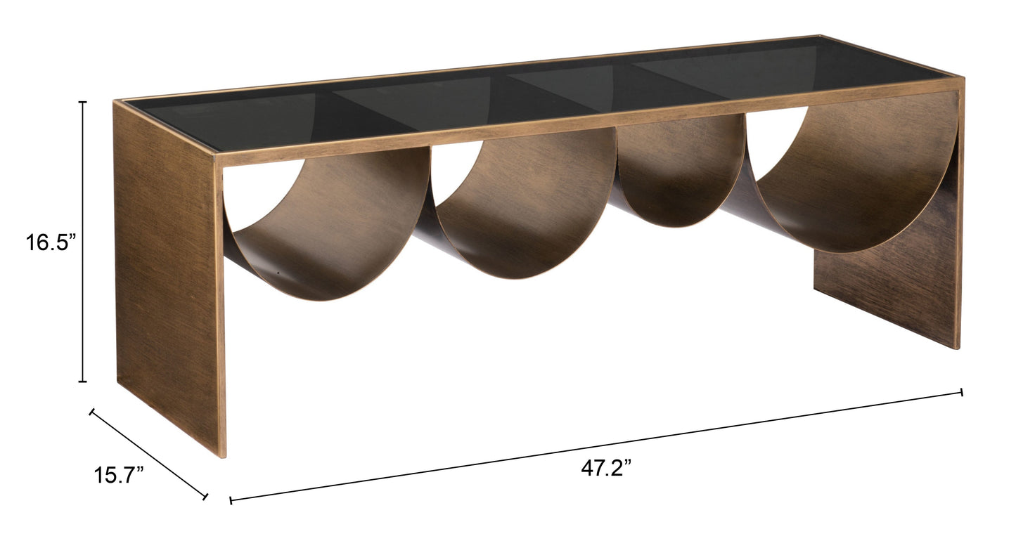 Reed Brass & Black Coffee Table - Ornate Home