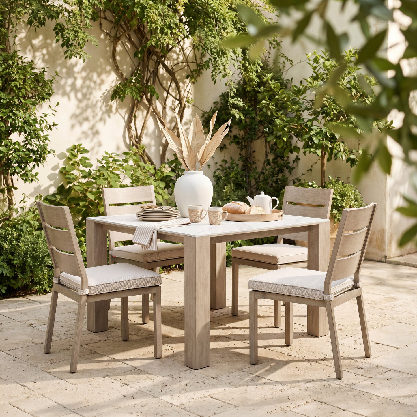 Reefline Gray Outdoor Armless Dining Chair (Set of 2) - Ornate Home