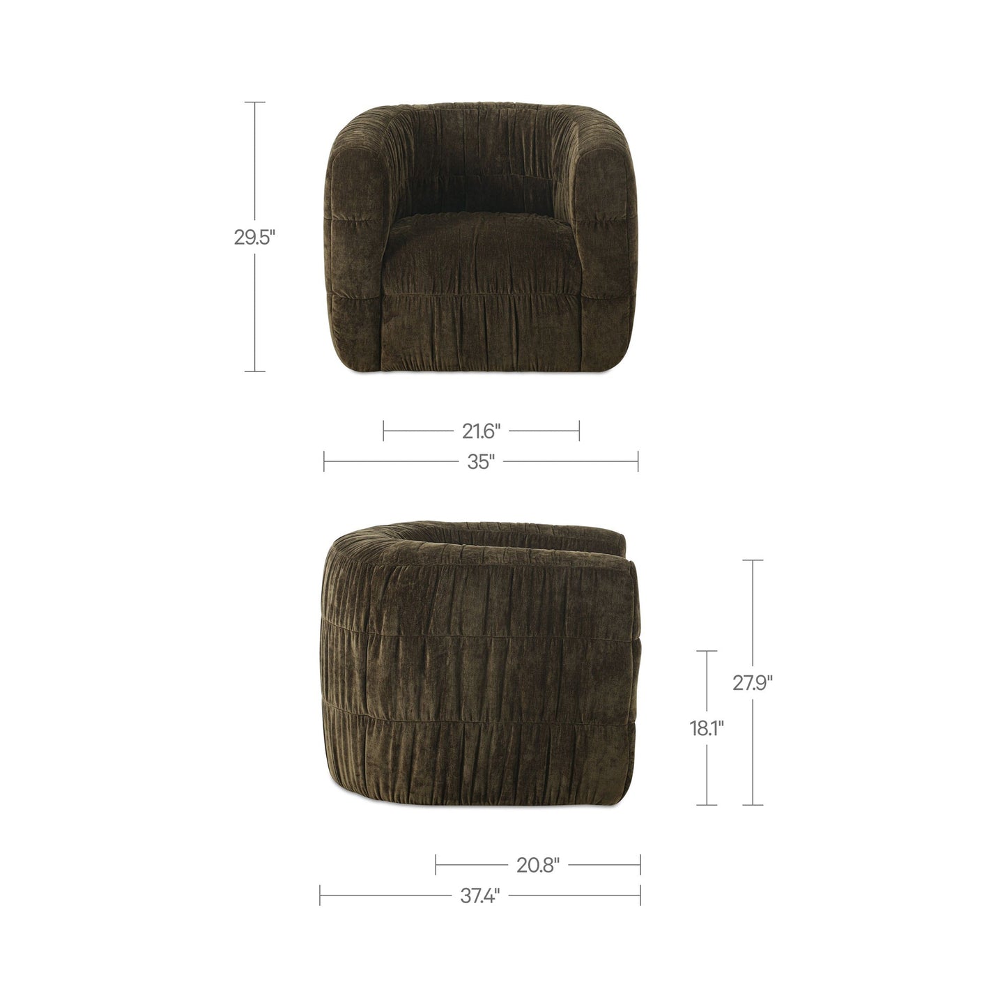 Robson Dark Green Swivel Chair - Ornate Home