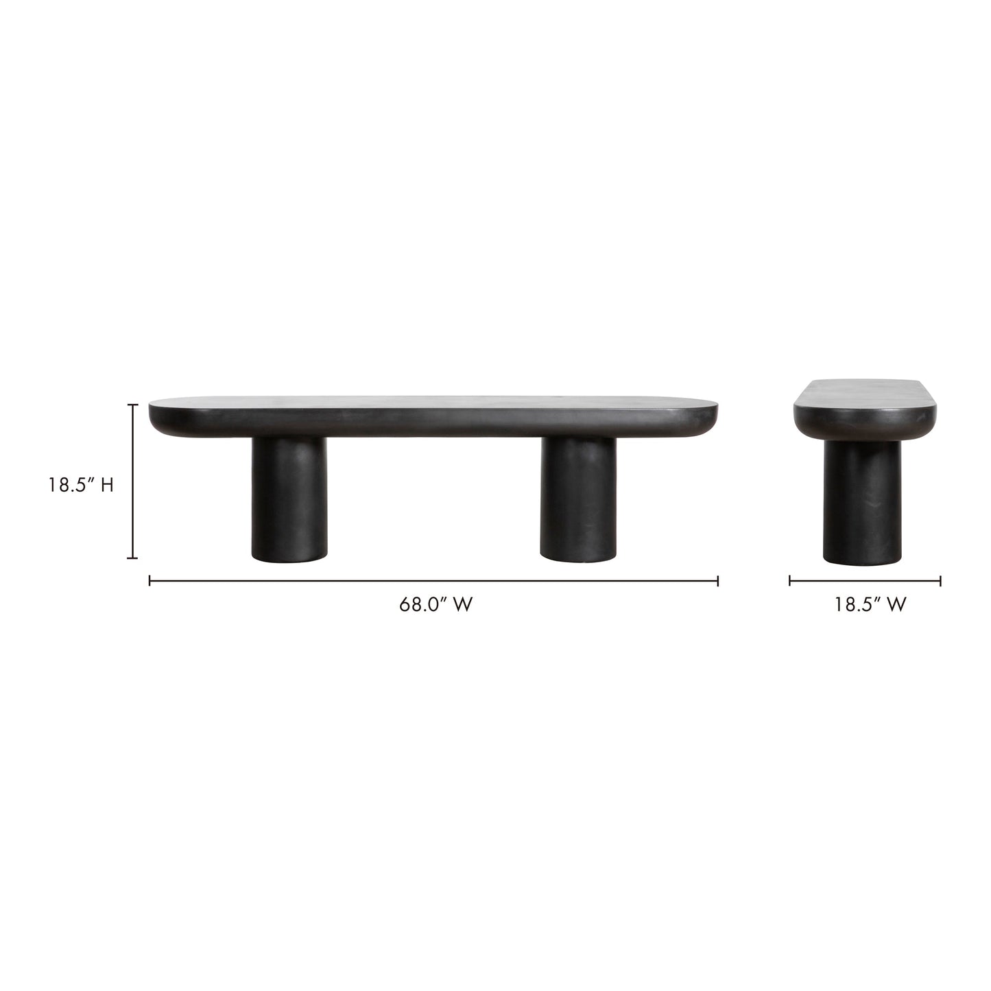 Rocca Black Bench - Ornate Home