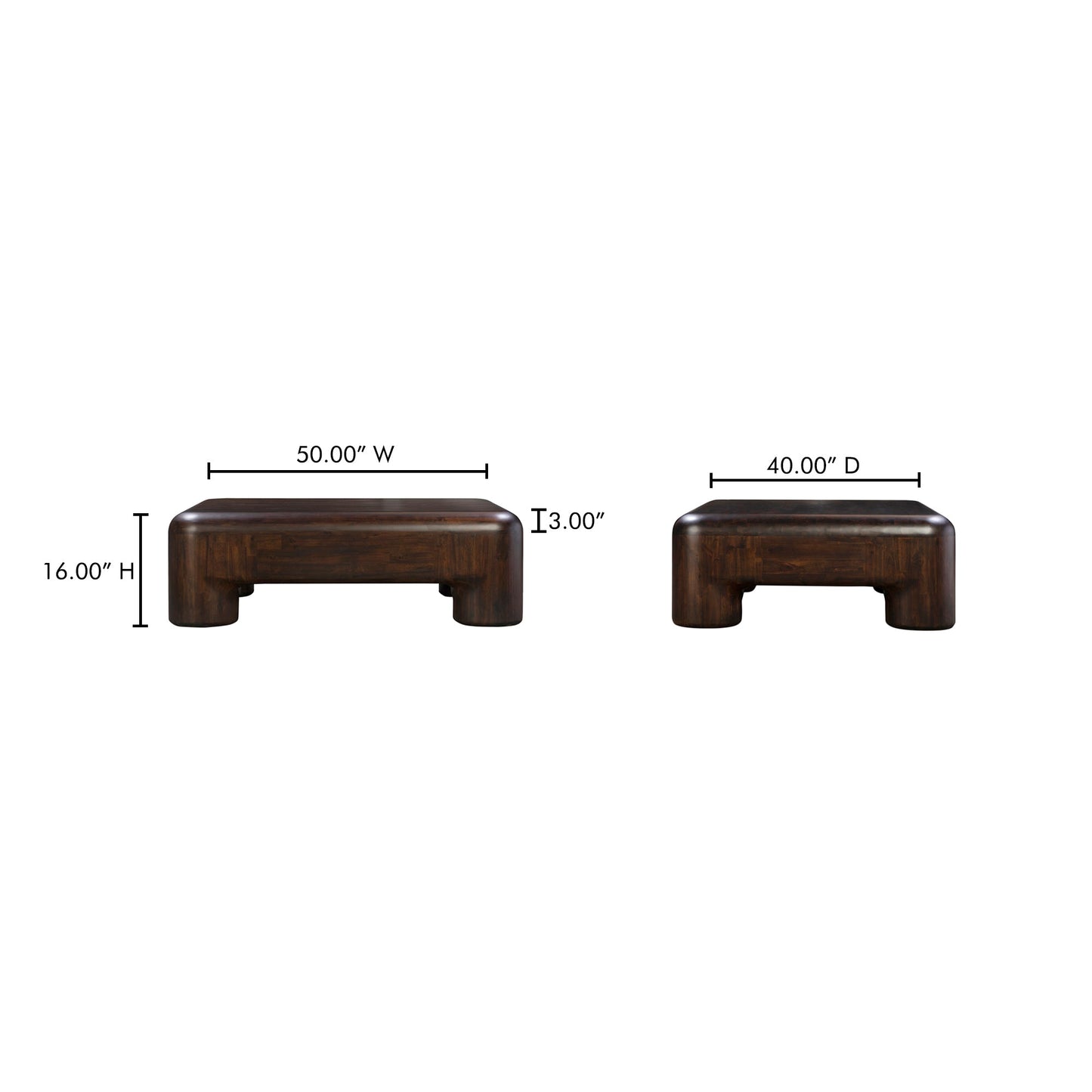 Rowan Dark Brown Coffee Table - Ornate Home