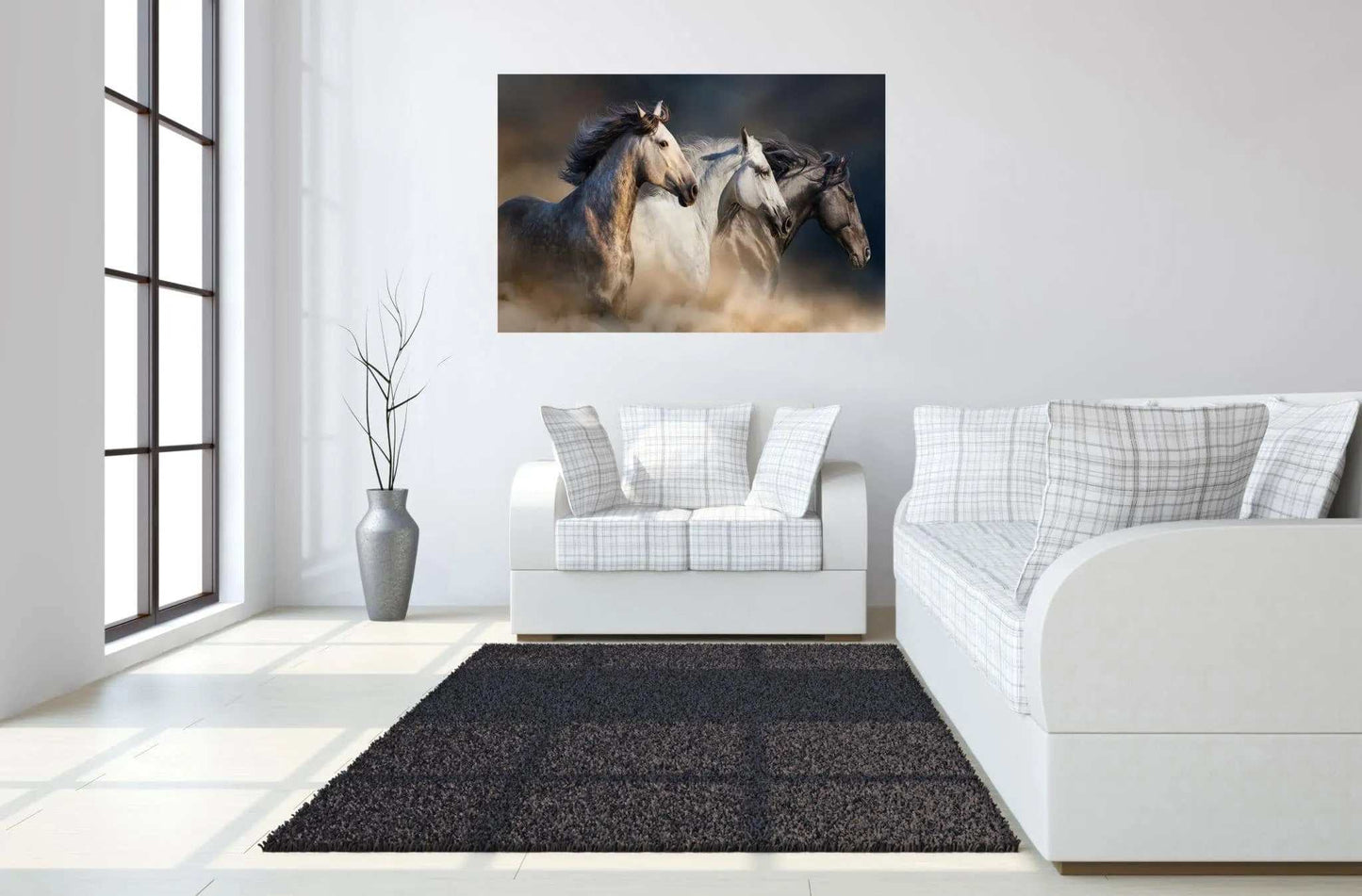 3 Horse Tempered Glass w / Foil - Ornate Home