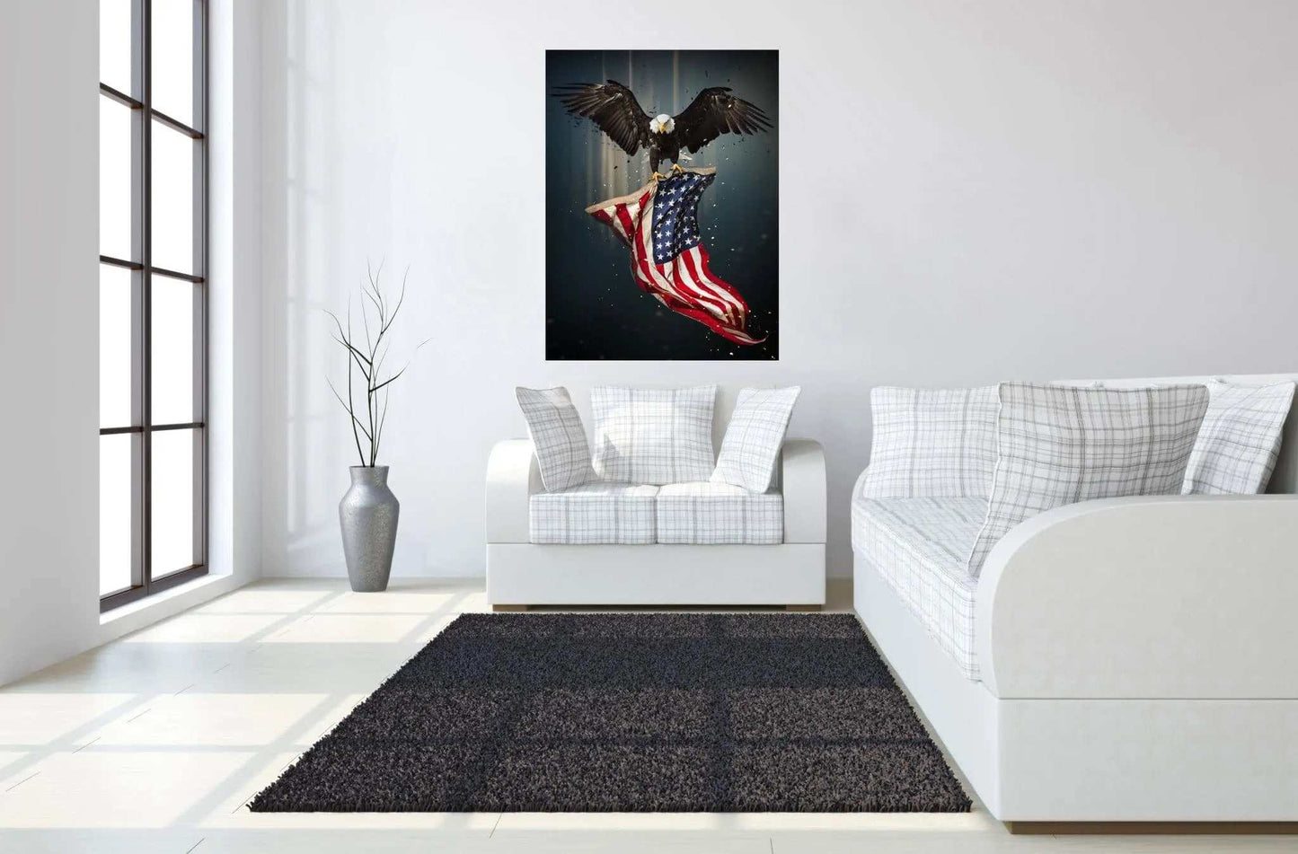 Eagle Flag Tempered Glass w / Foil - Ornate Home