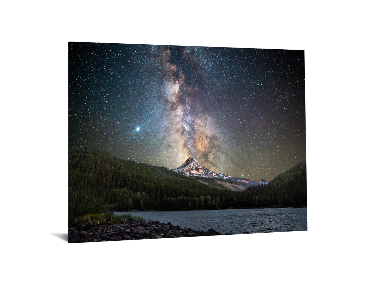 Starry Mountain Tempered Glass w / Foil Wall Art