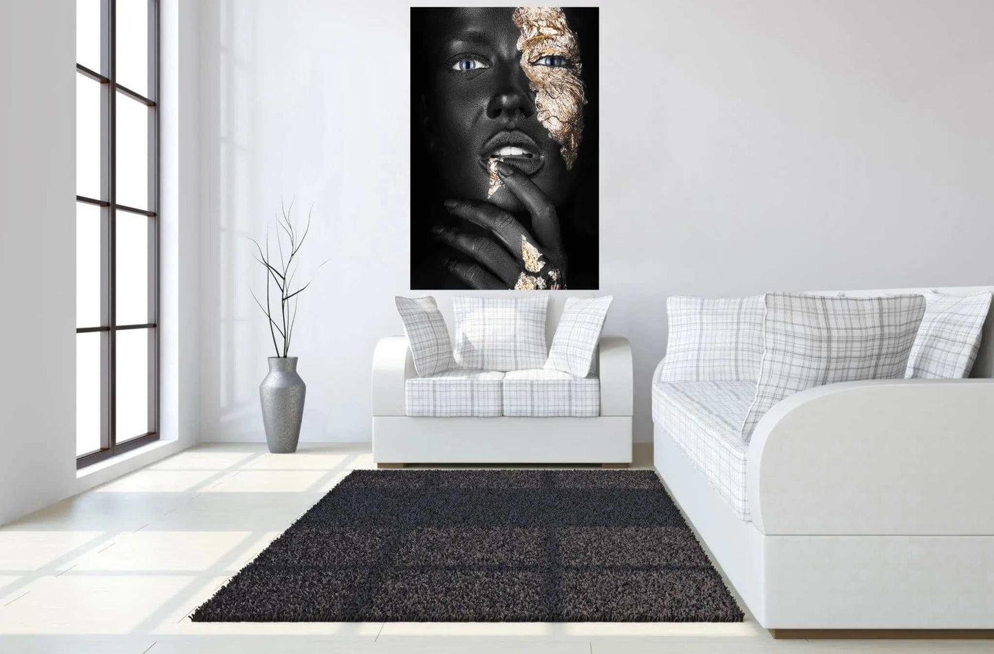 Pondering Gold Tempered Glass w / Foil - Ornate Home