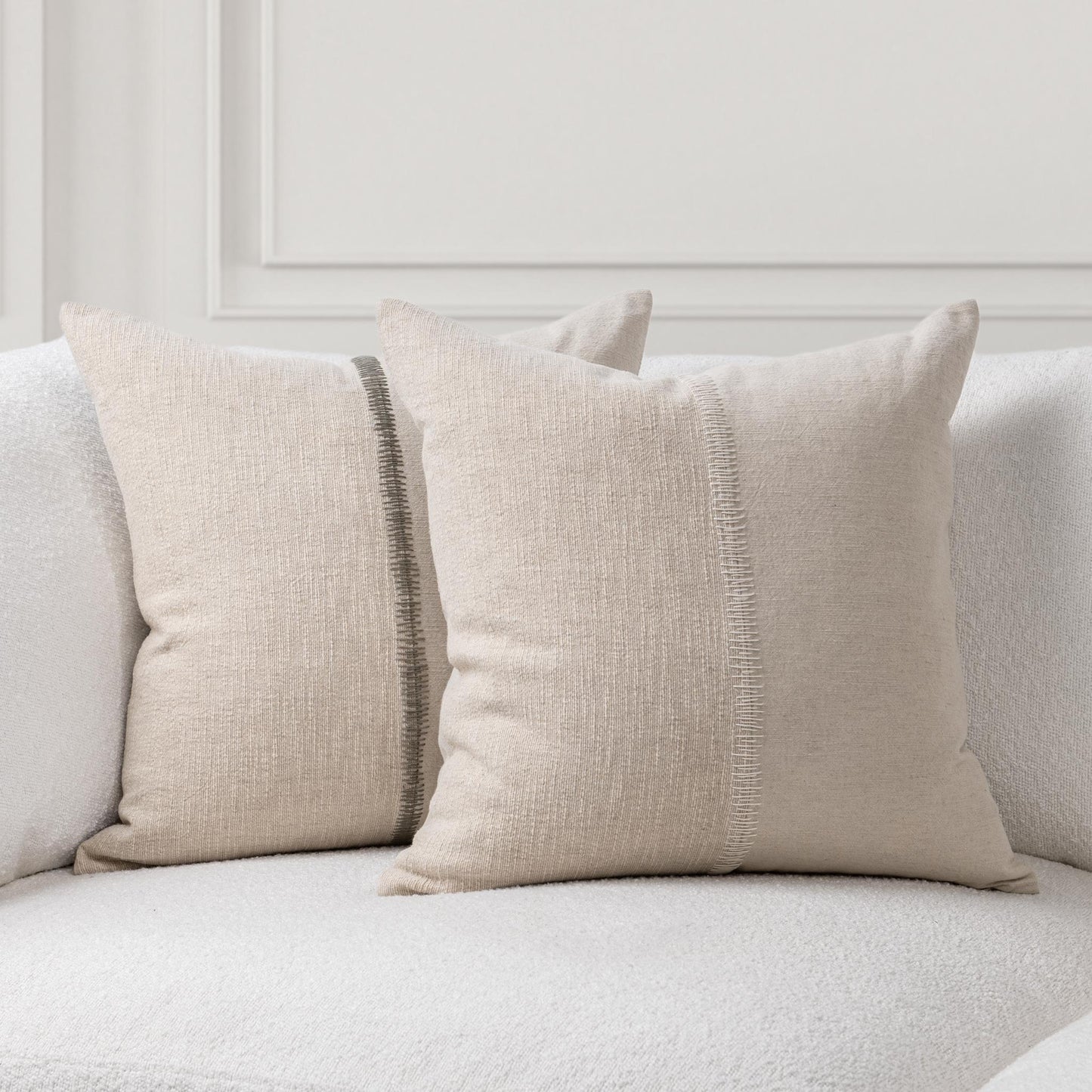 SR Nisha Natural/Dry Sage 22x22 Throw Pillow (Set of 2) - Ornate Home