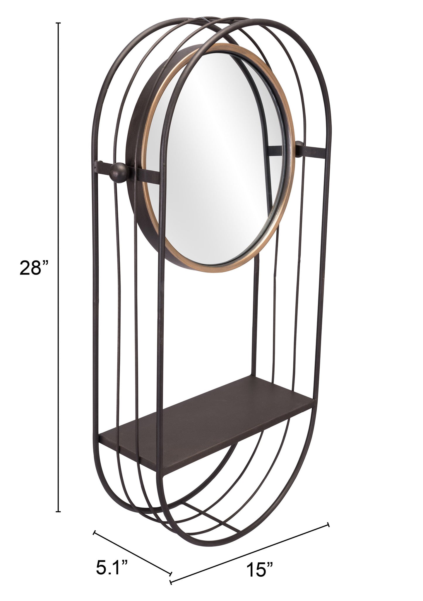Saroni Antique Gray Mirror Shelf - Ornate Home