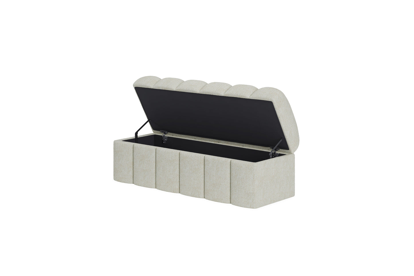 Savage Upholstered Storage Bench in Sandy Chenille - Ornate Home