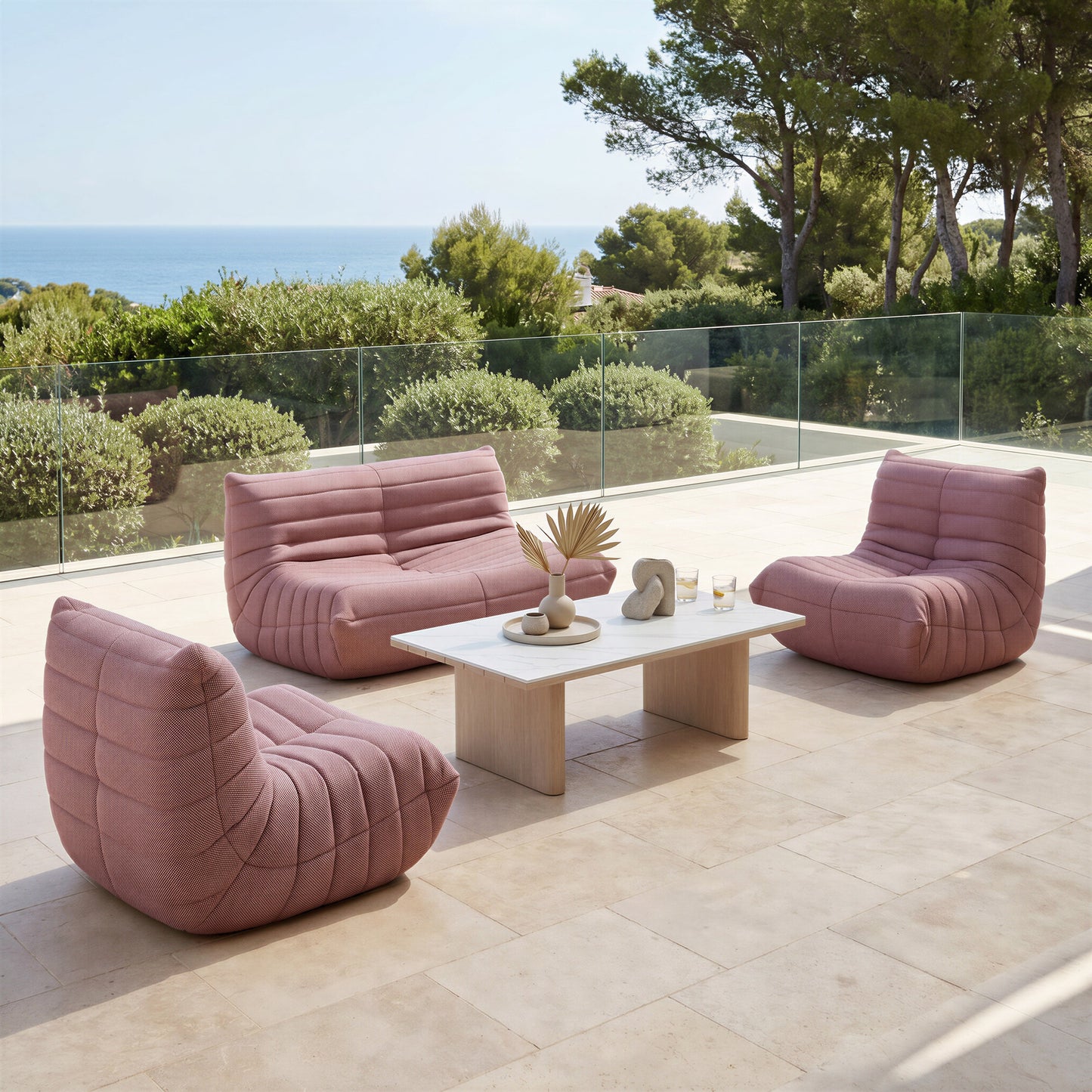 Seaborn White Outdoor Coffee Table - Ornate Home