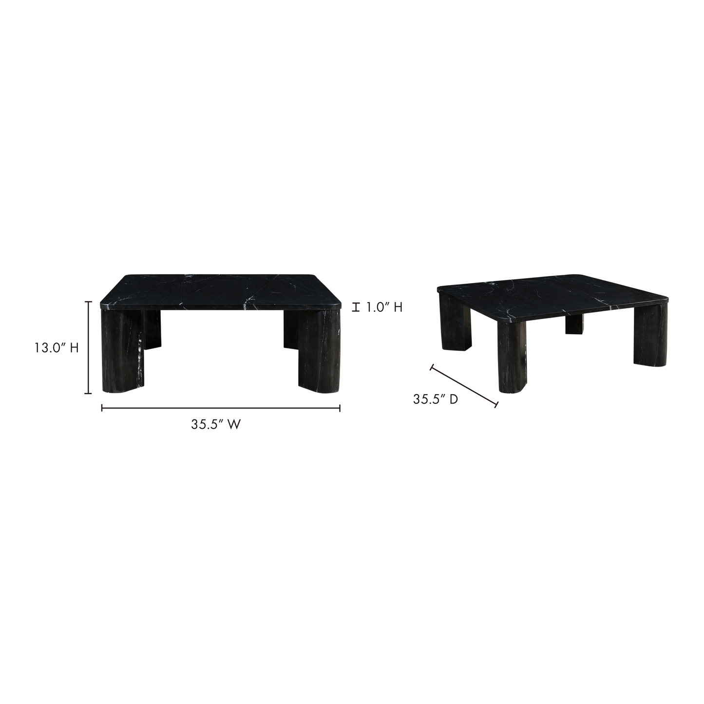 Segment Jetty Black Coffee Table - Ornate Home